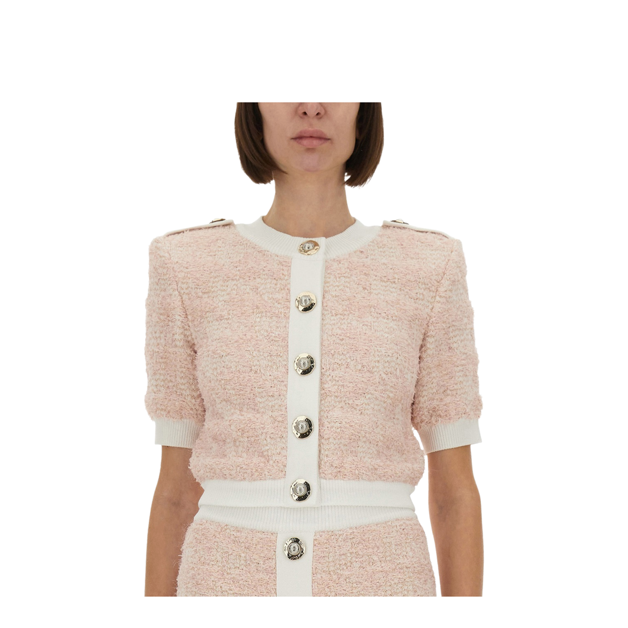 Short-Sleeved Knit Cardigan - Image 4