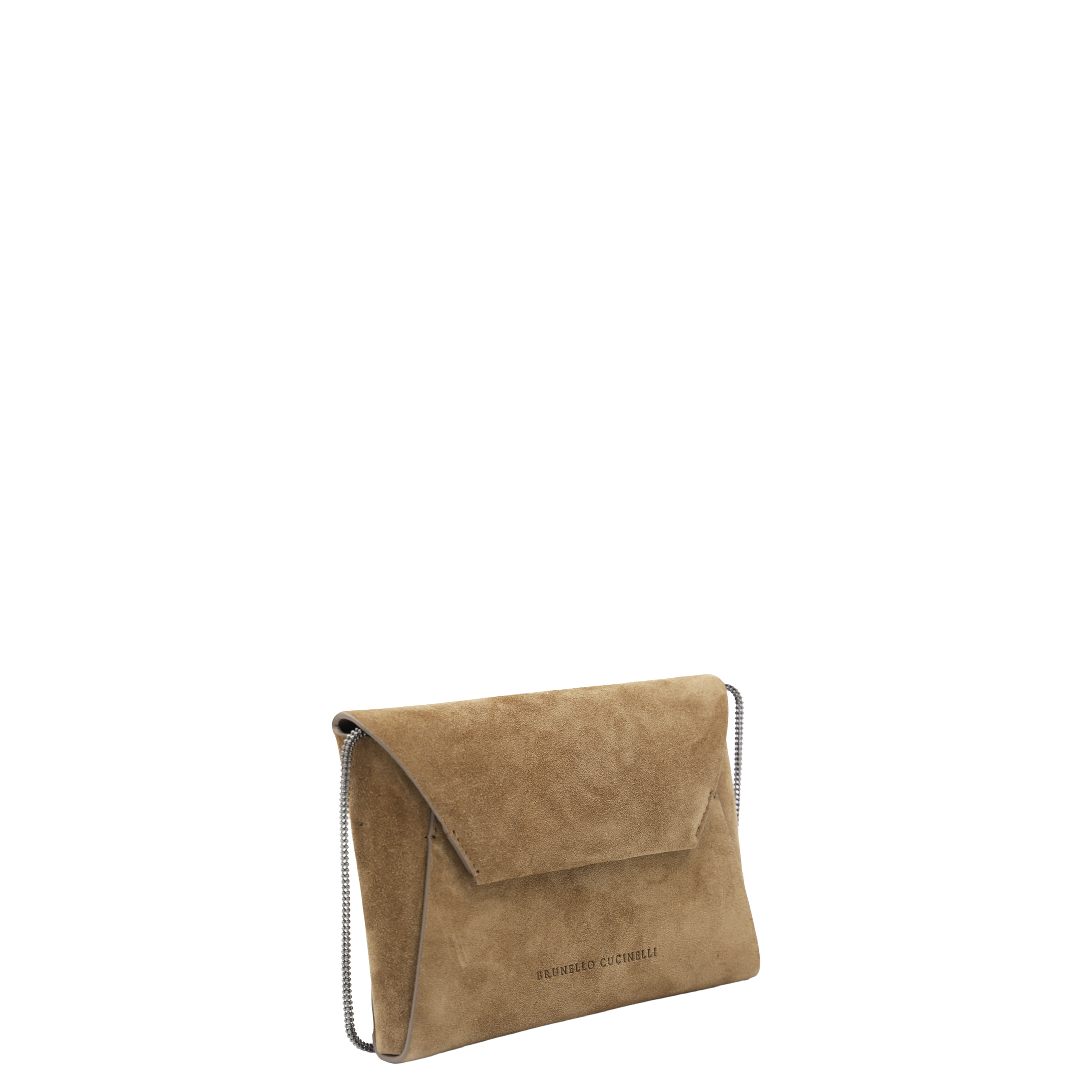 Suede Clutch Bag Brown - Image 3