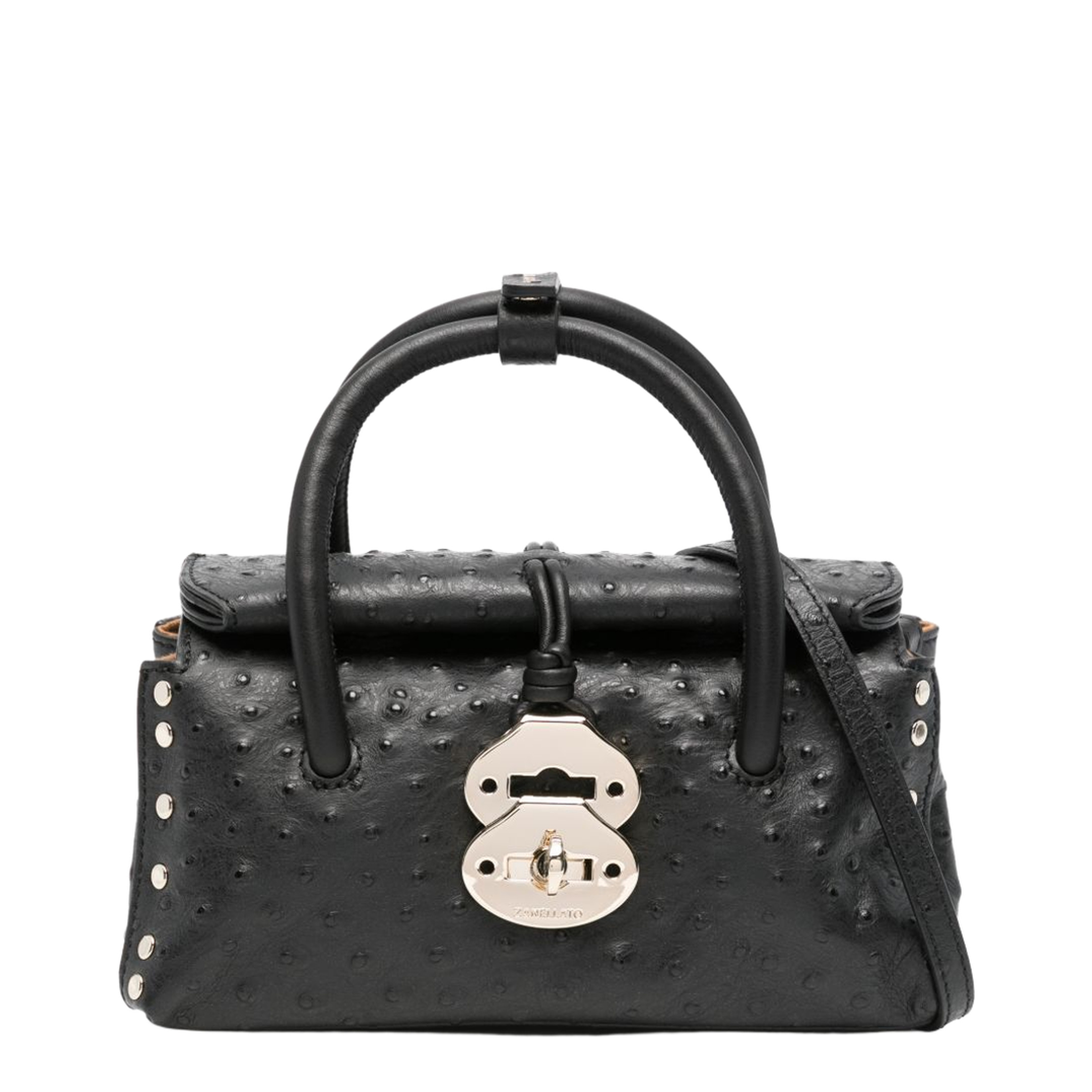 Dotta Cowhide Top-Handle Bag - Black Crater - Image 1