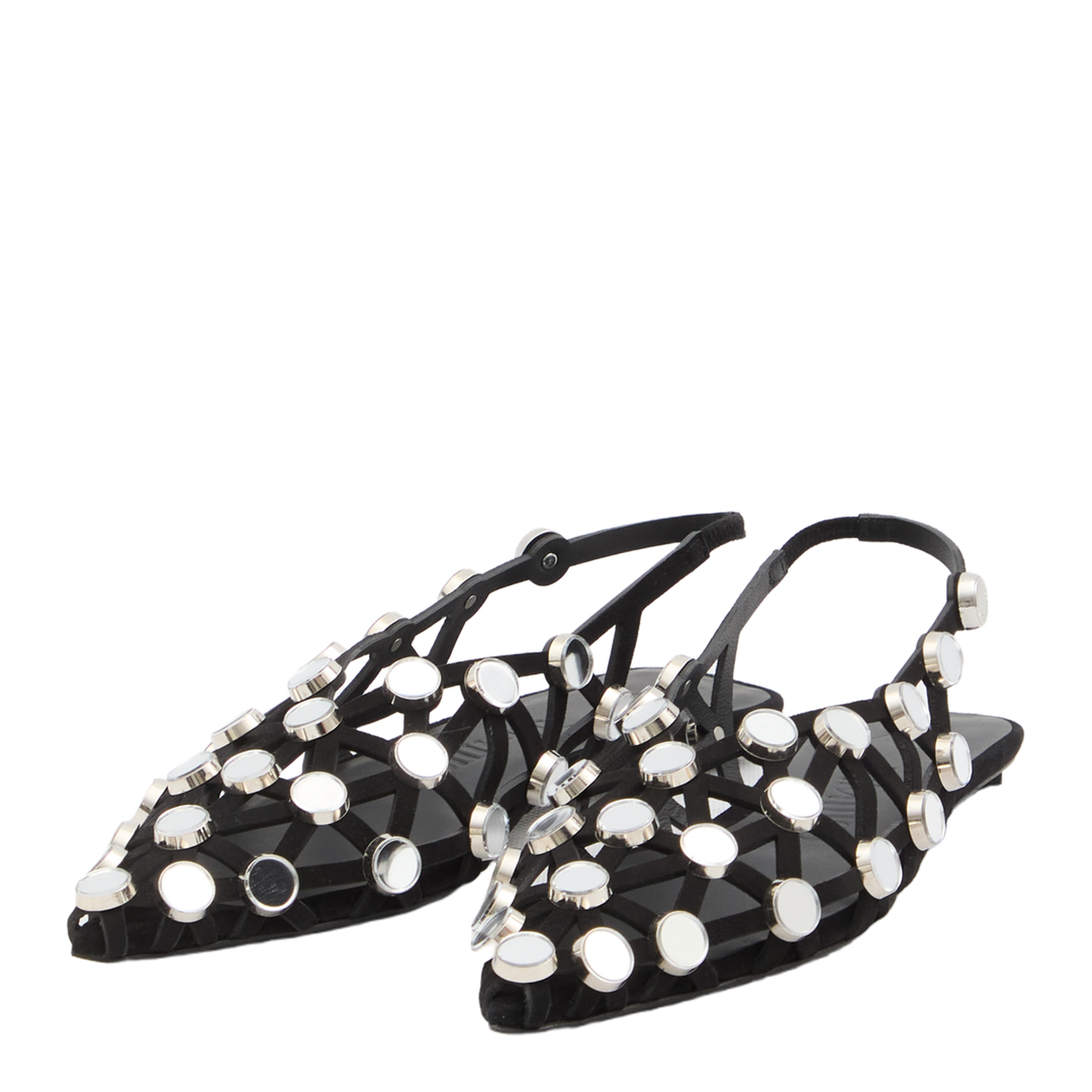 Black Grid Ballet Flats - Image 2