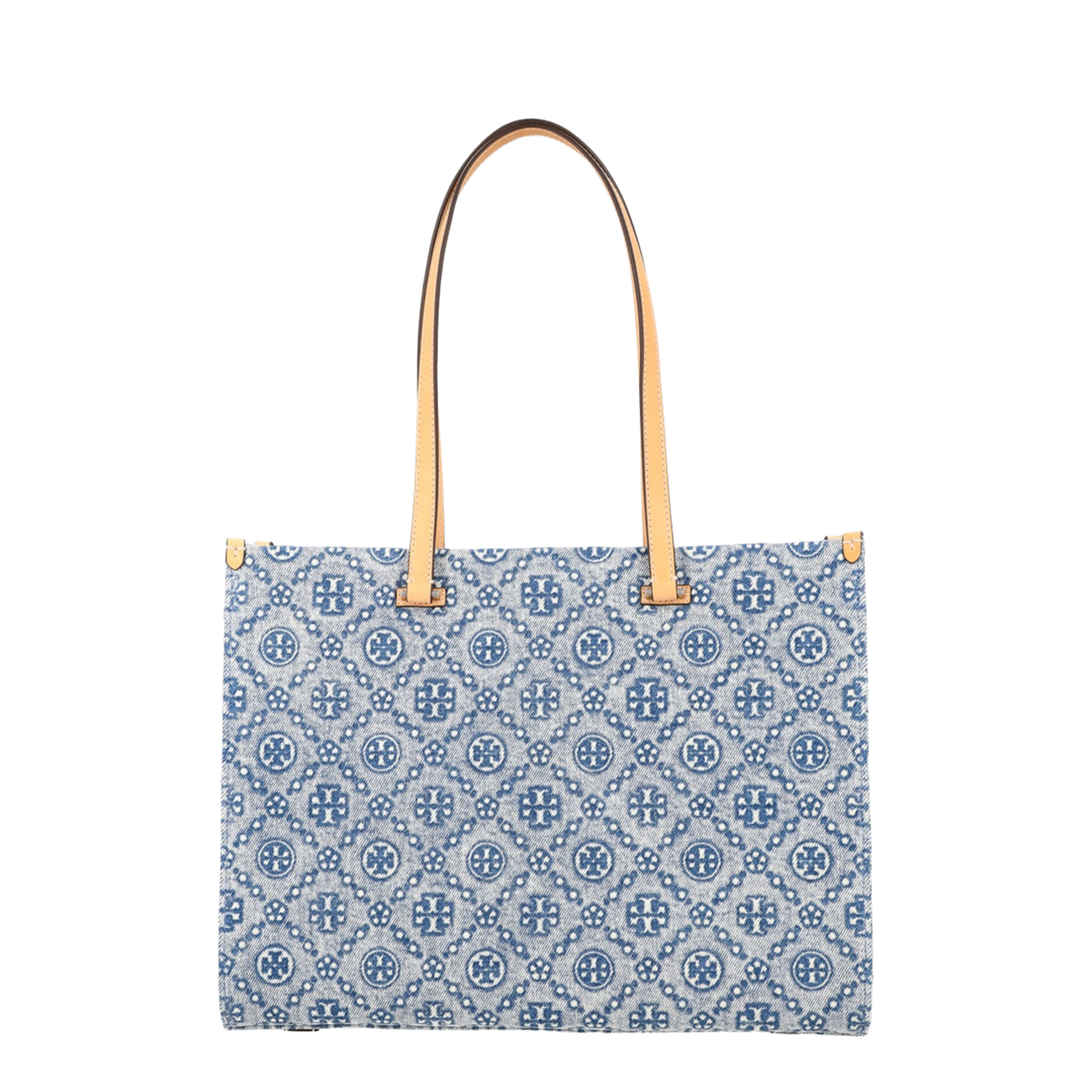 T Monogram Denim Tote Bag - Powder Blue - Image 2