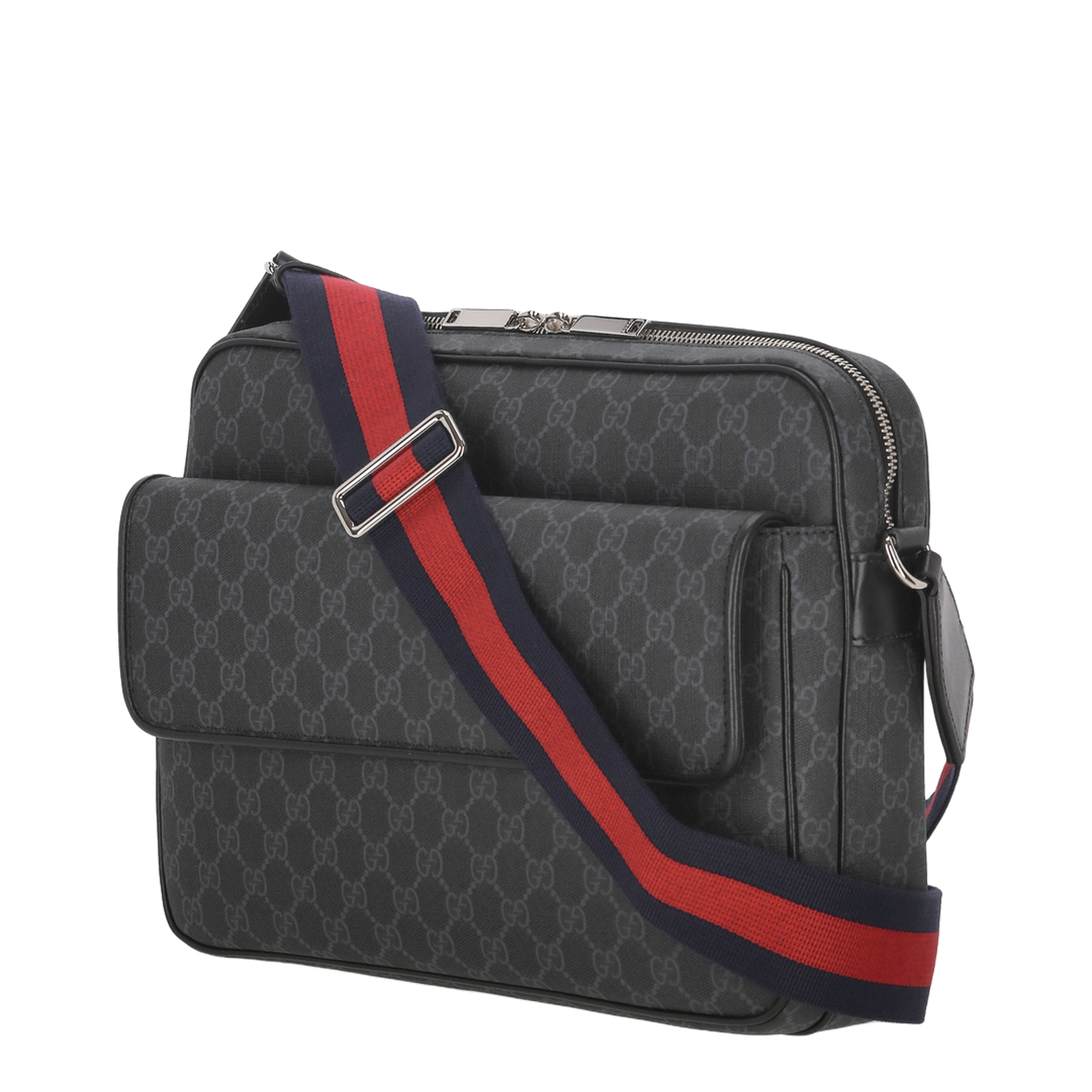 Ophidia Small Canvas Crossbody Bag - Gray - Image 3