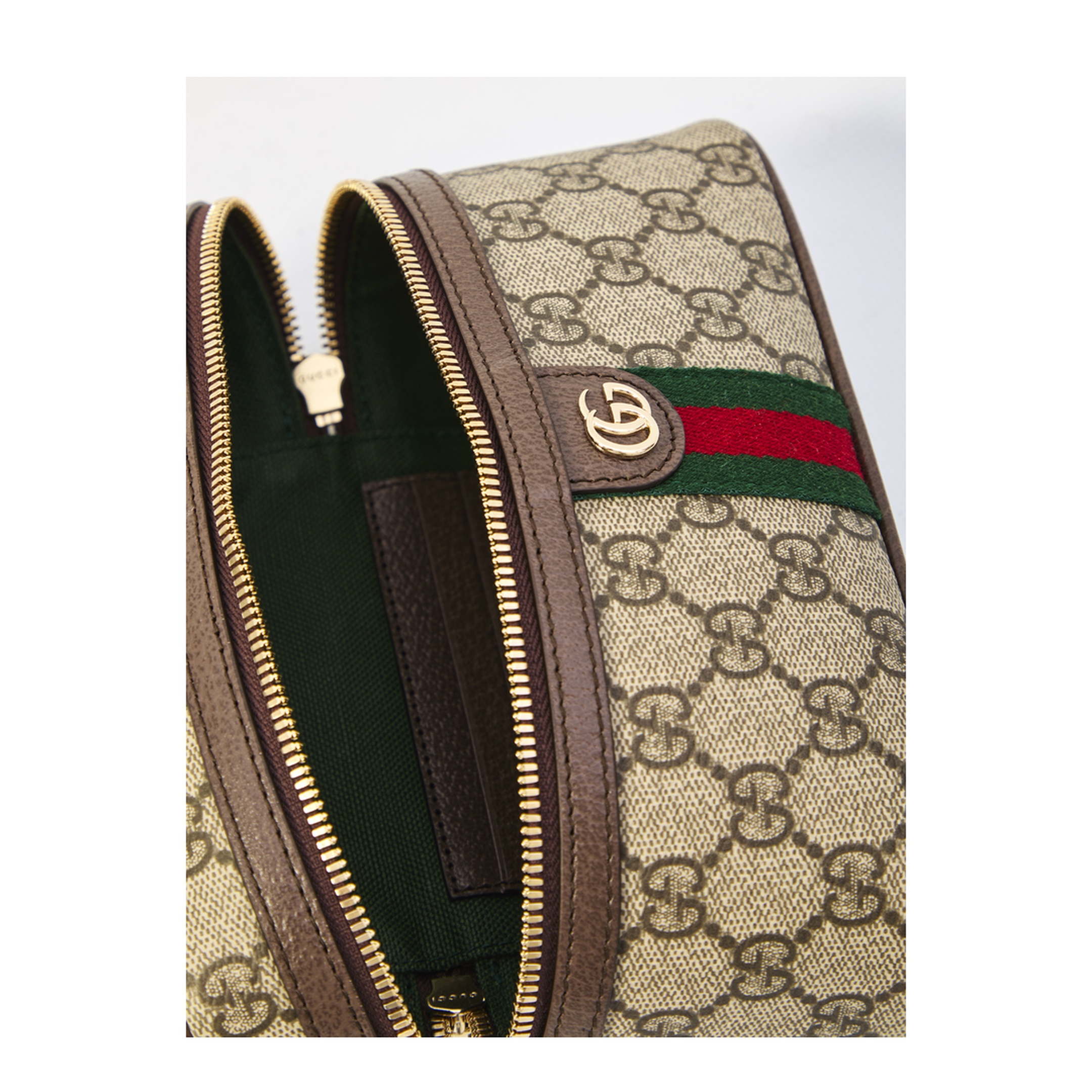 Ophidia Small GG Monogram Coated Fabric Vanity Bag - Beige and Brown - Image 4
