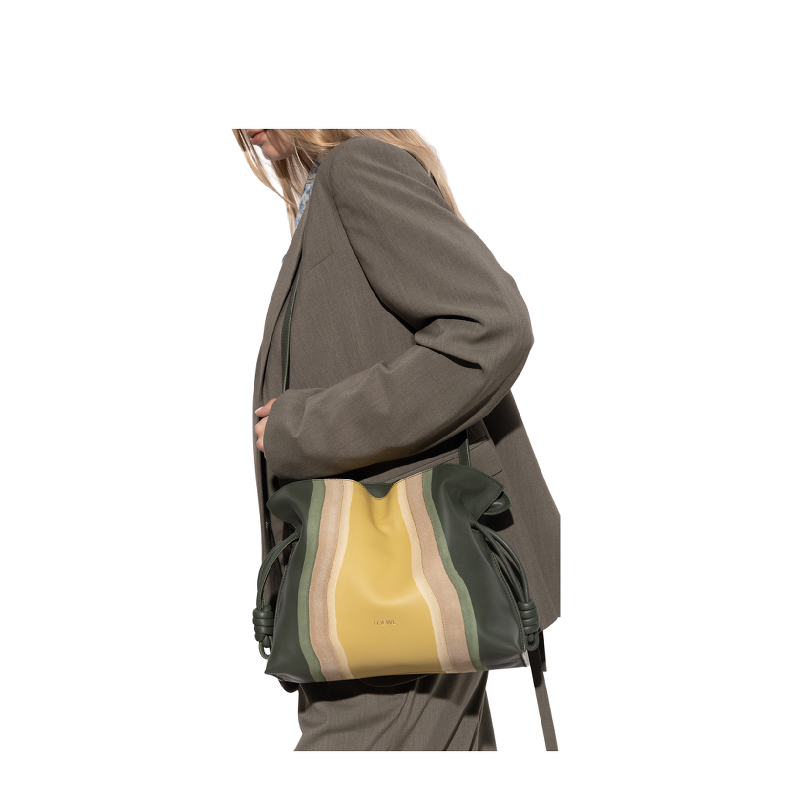 Flamenco Medium Leather Clutch Bag - Green - Image 2