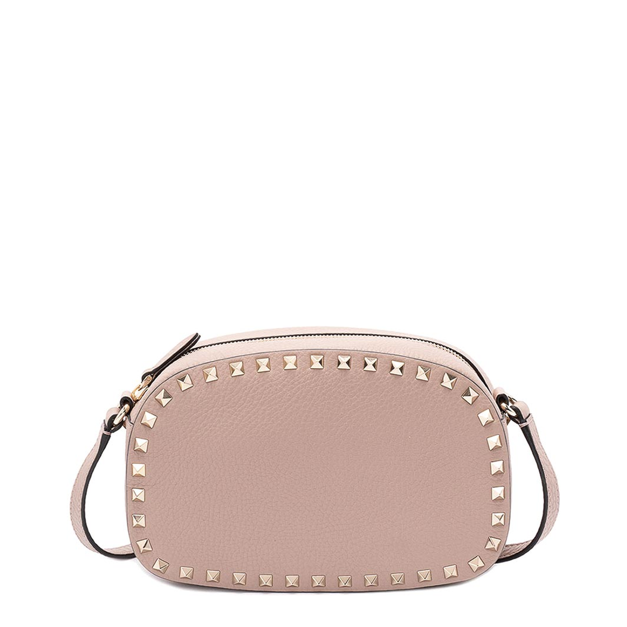 Rockstud Small Grainy Calfskin Crossbody - Poudre - Image 1