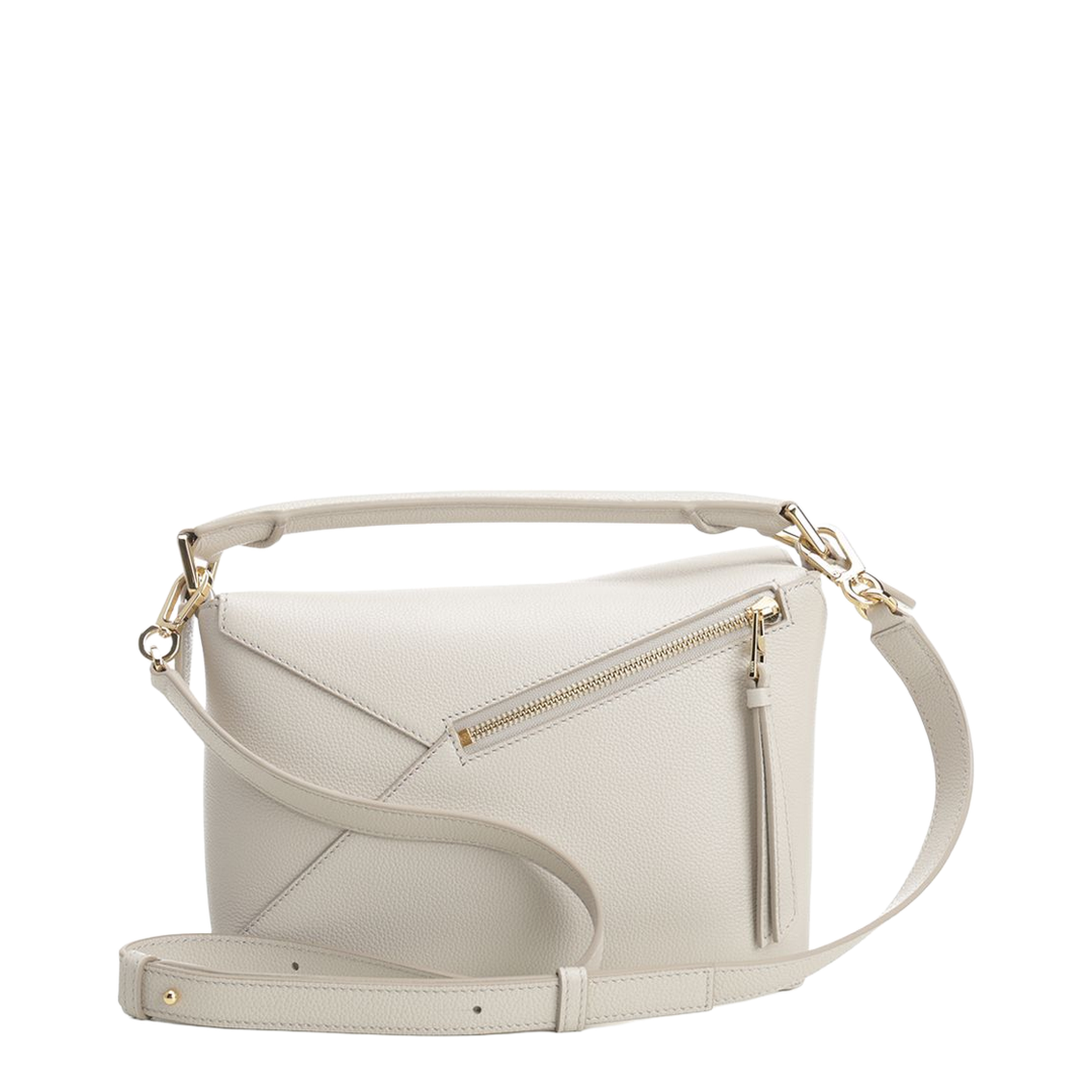 Puzzle Small Calfskin Shoulder Bags - Light Ghost - Image 4