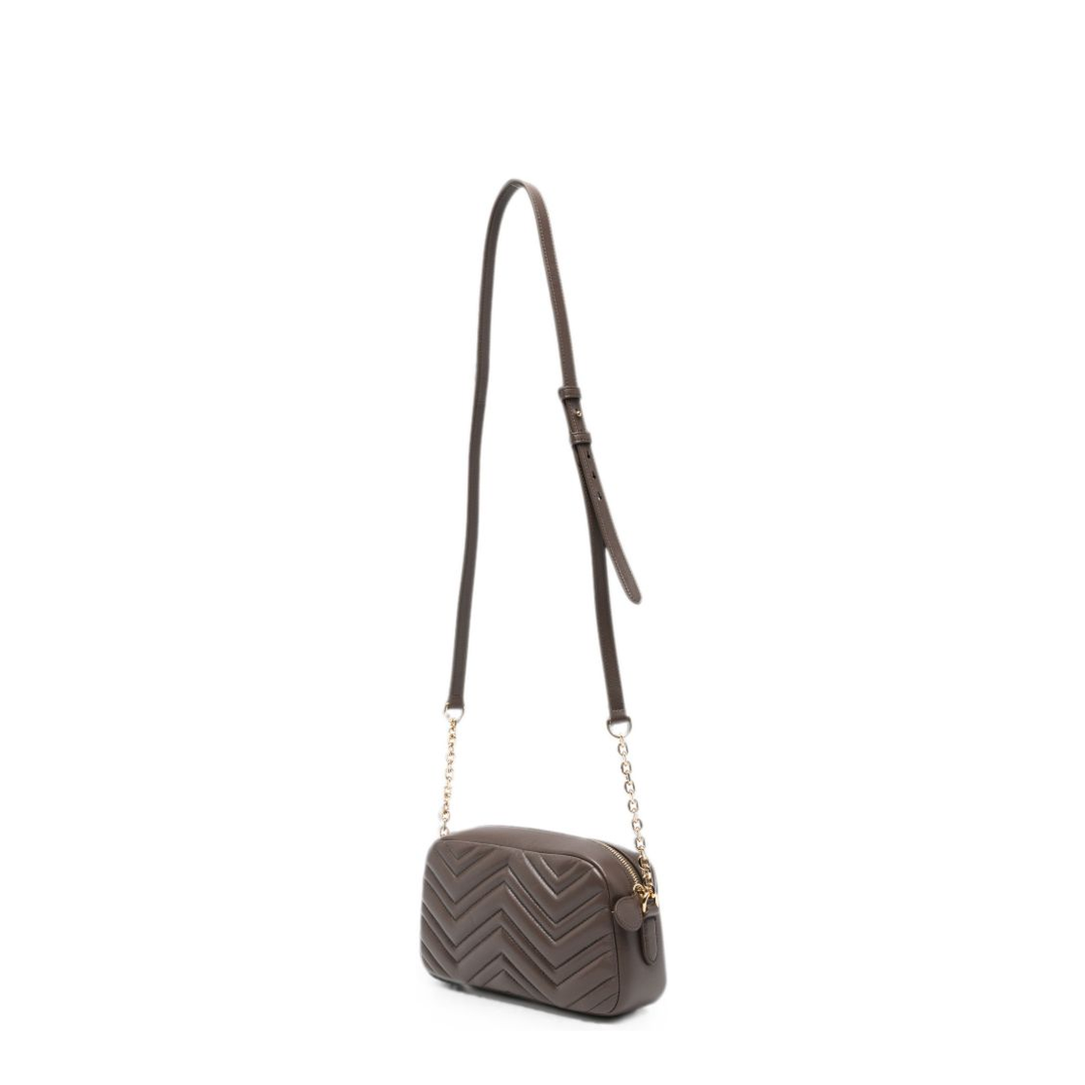 GG Marmont Small Matelassé Chevron Nappa Leather Crossbody Bag - Dark Taupe - Image 5