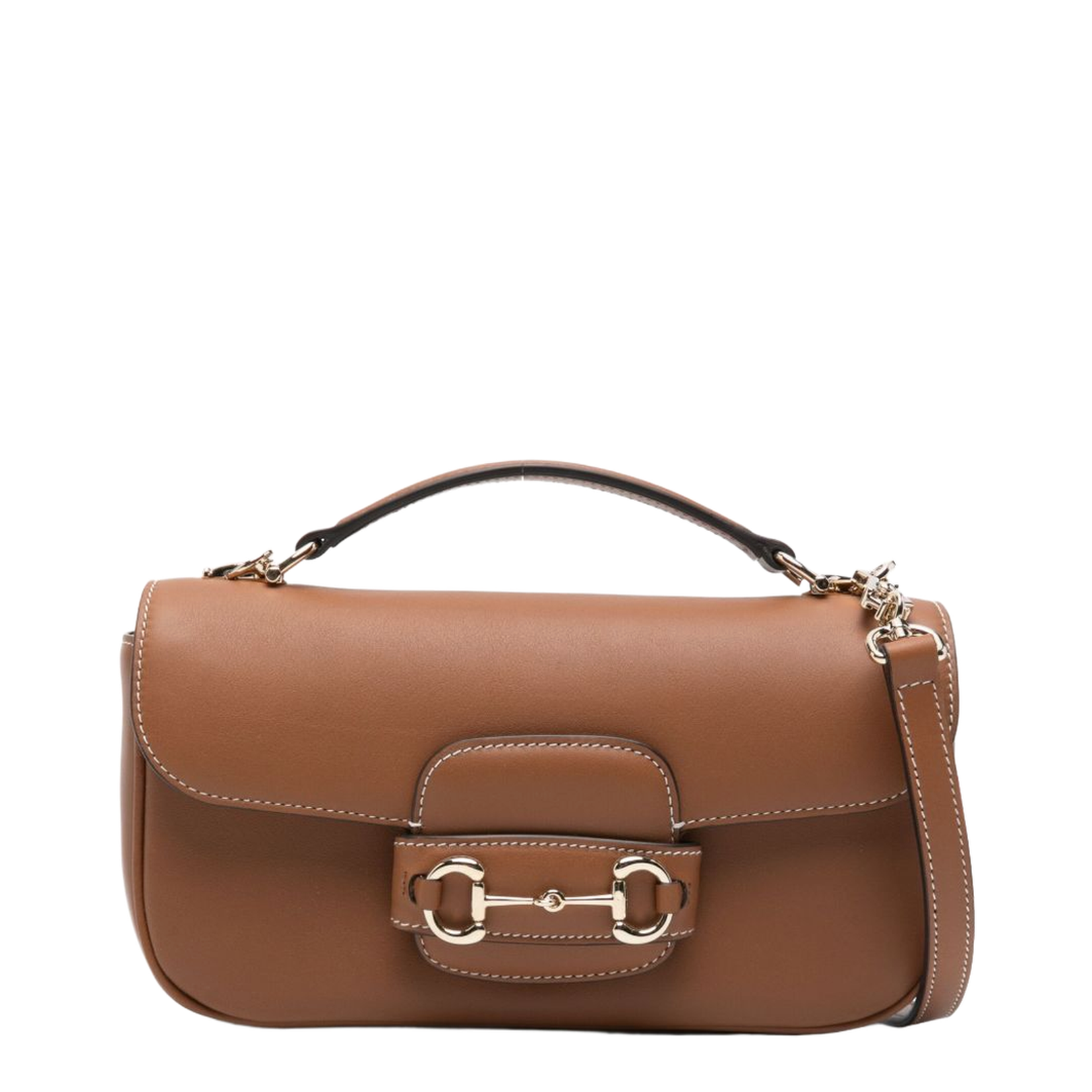 Horsebit 1955 Small Handle Bag Silk Nylon Brown - Image 1