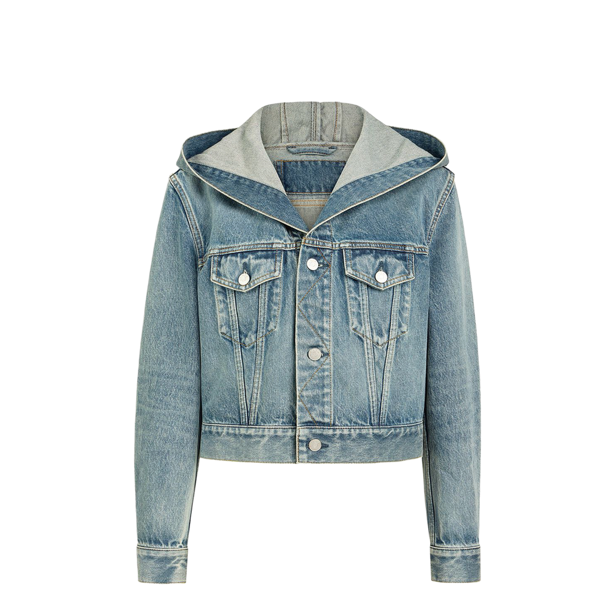 Denim Jacket with Hood - Image 1