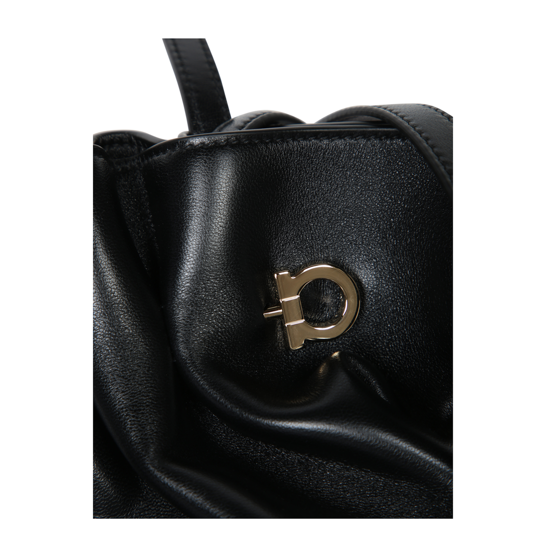 Soft-bag Small Nappa Leather Shoulder Bag - Black - Image 3