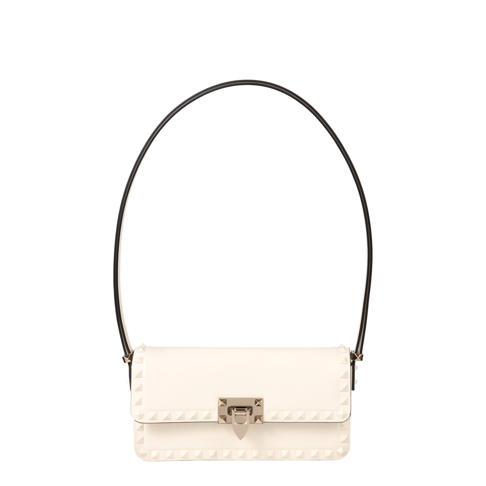 Ivory Leather Rockstud Shoulder Bag - Image 1