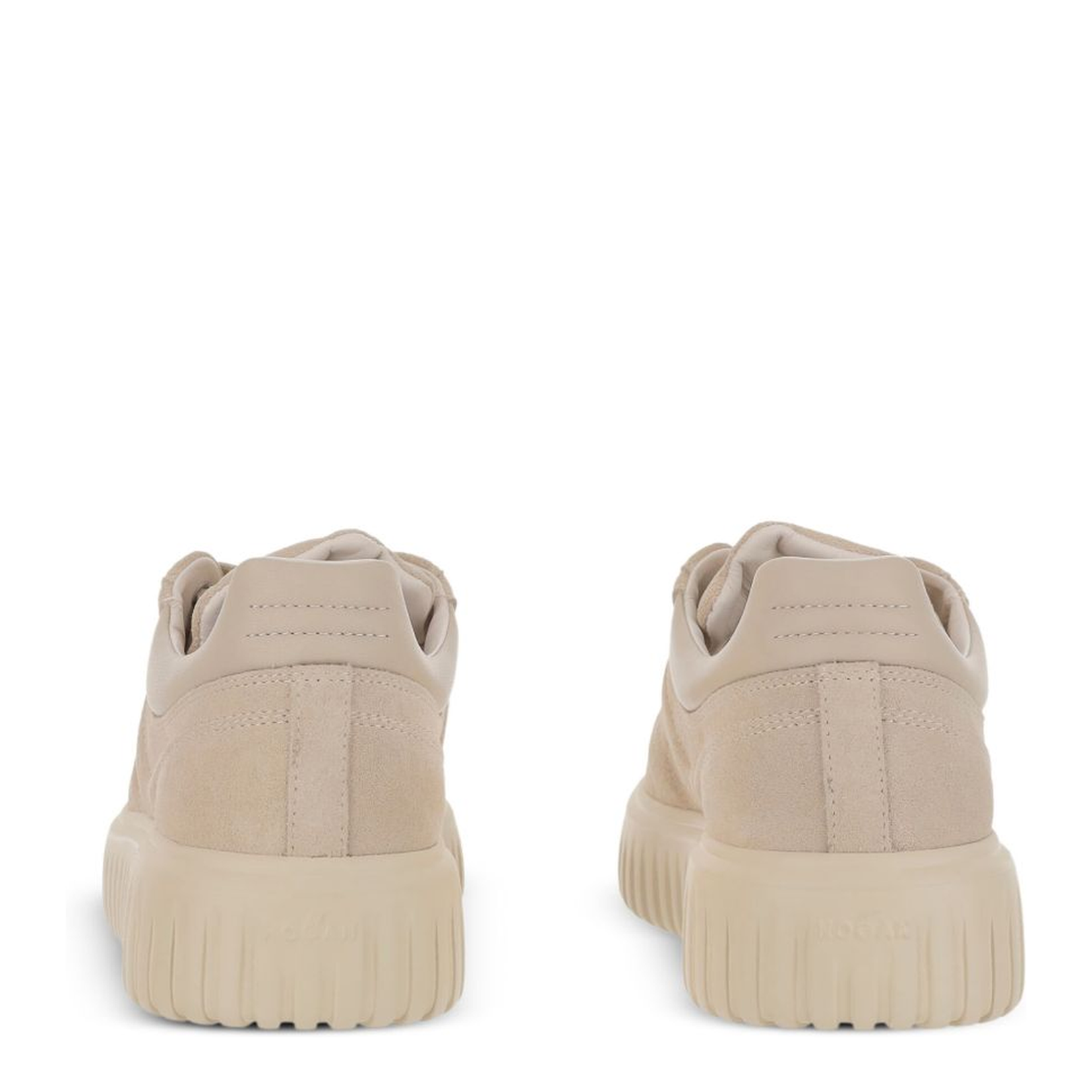 Beige Suede Upper Vertical Stripes Round Toe Lace-Up Front - Image 3