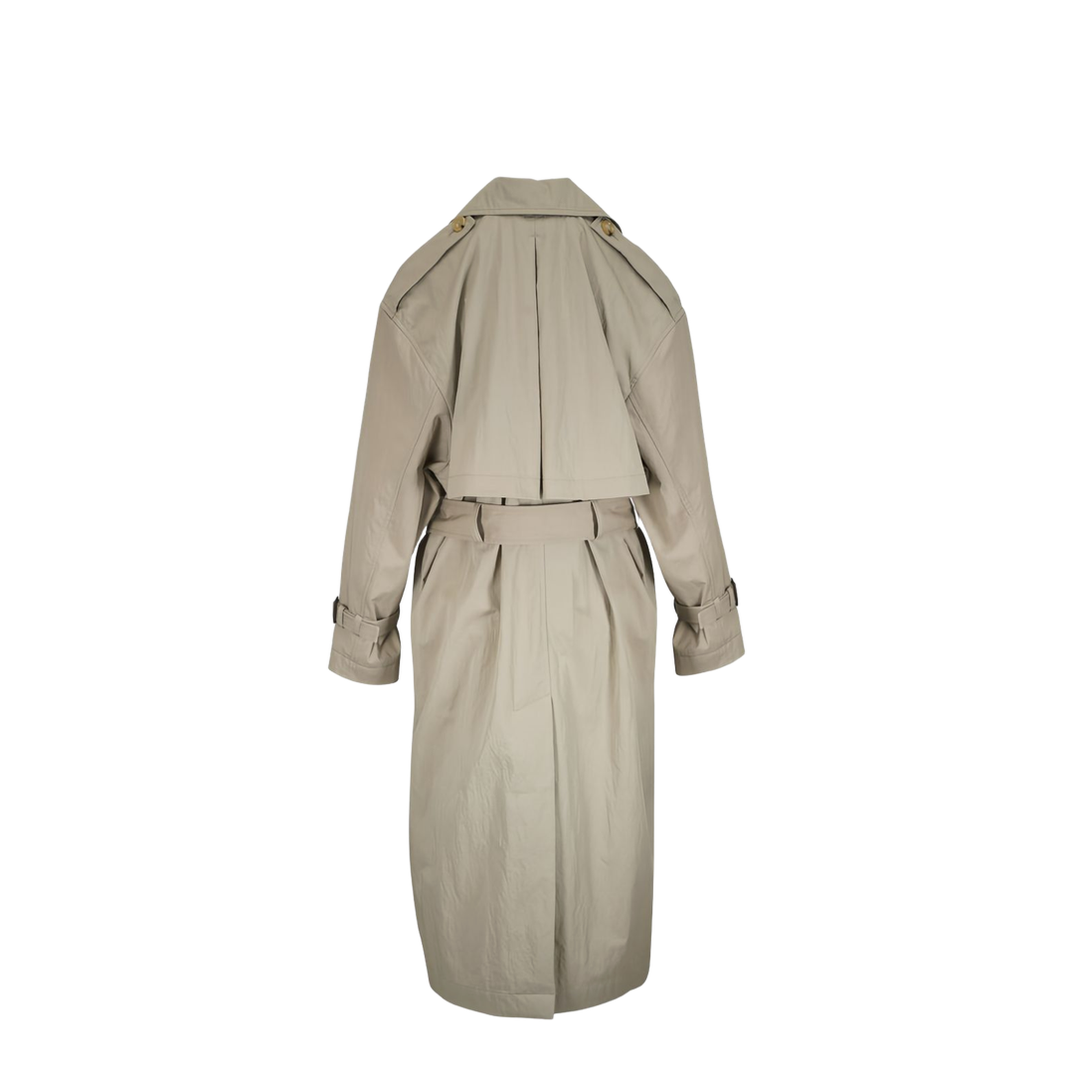 Beige Double-Breasted Trench Coat - Image 5