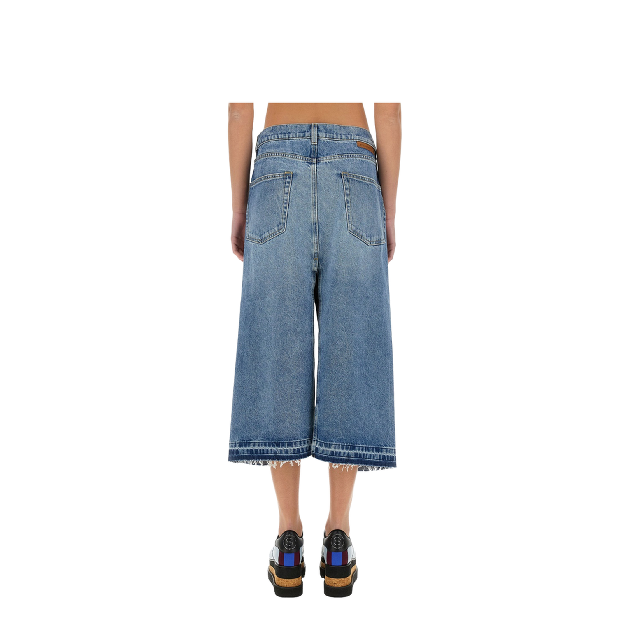Denim Skirt with Contrasting Panel - Image 3