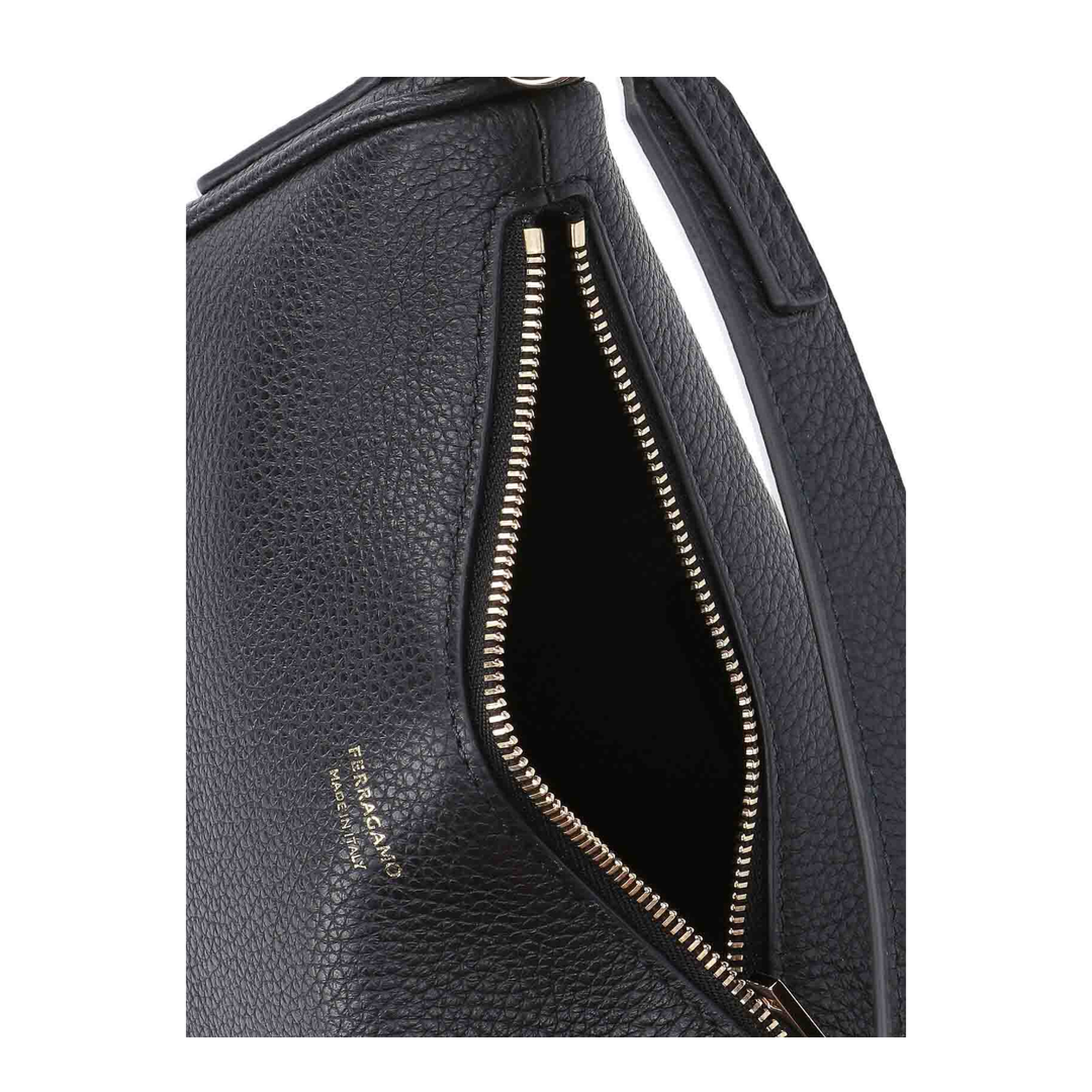 North-South Mini Calfskin Hobo Bag - Black - Image 4