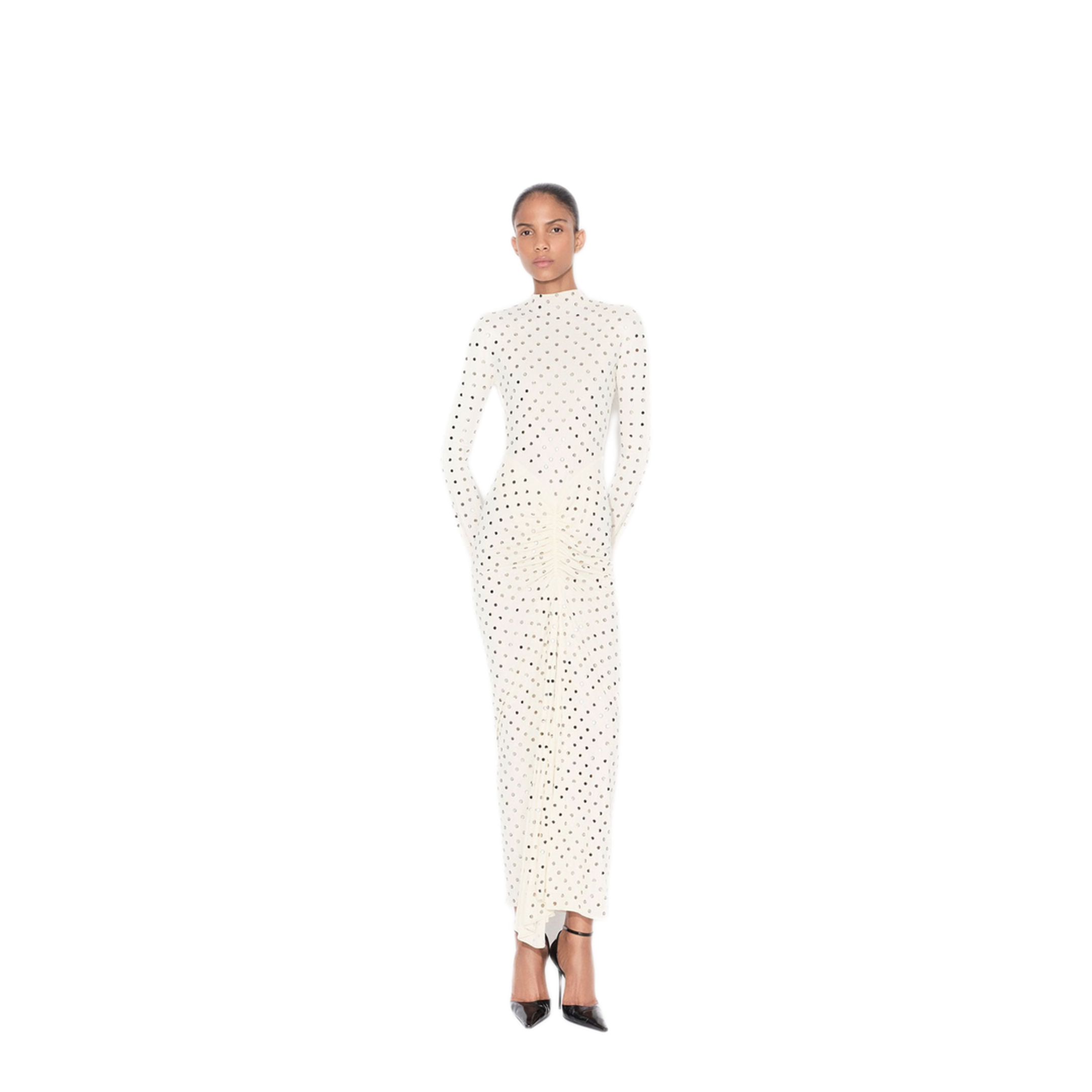Draped Fluid Strass Jersey Dress - Image 2