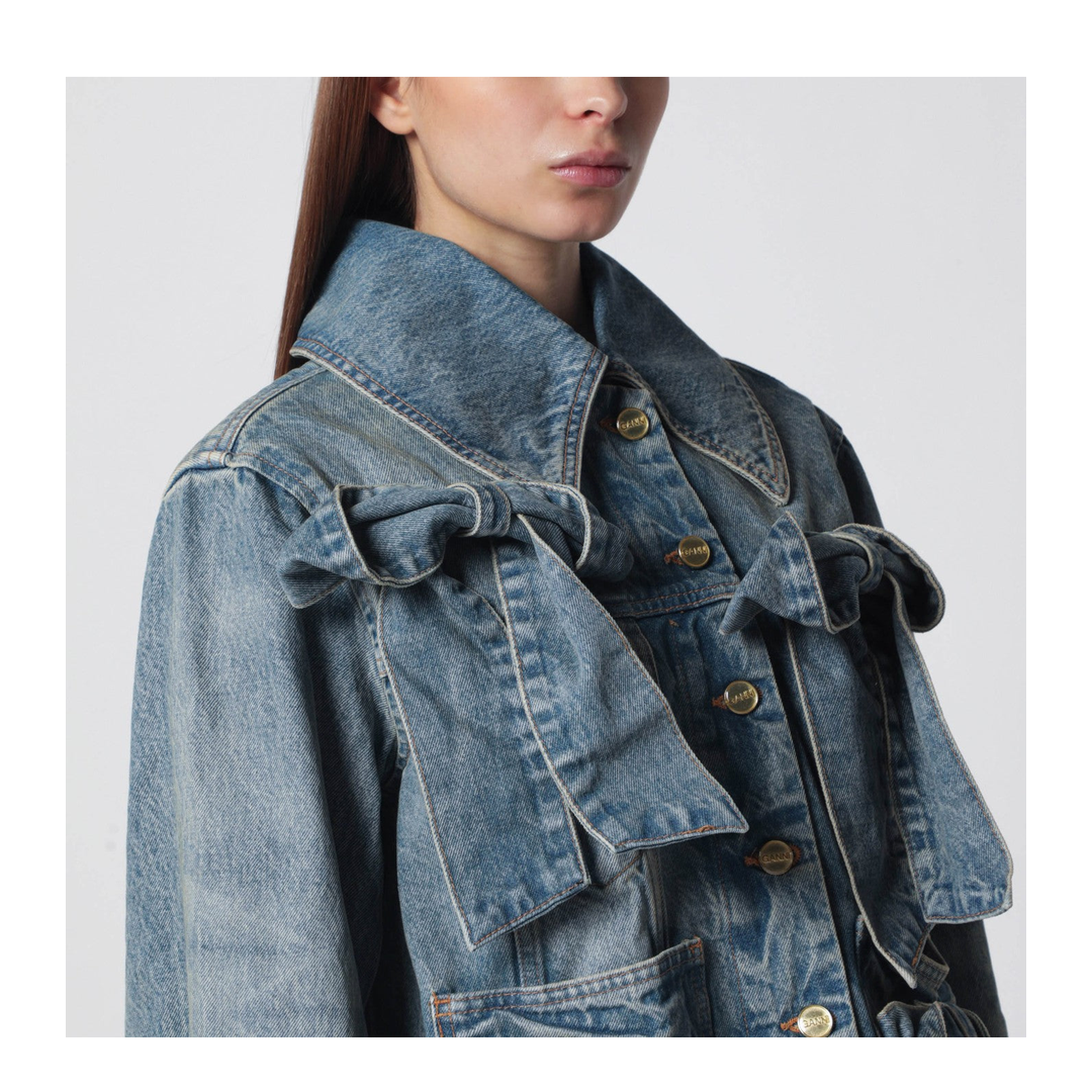 Denim Jacket with Bows - Image 2