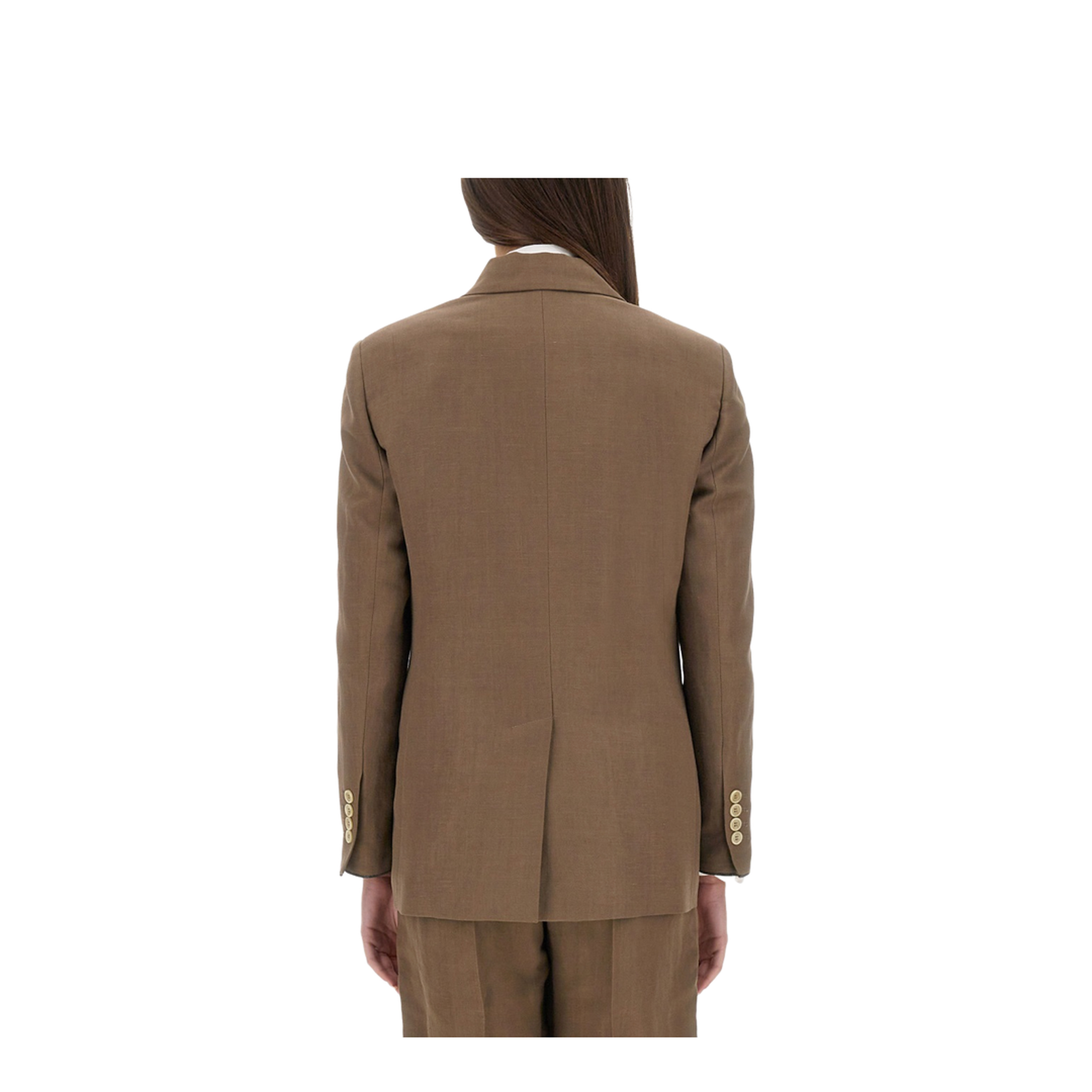 Linen Blend Double-Breasted Jacket - Image 3