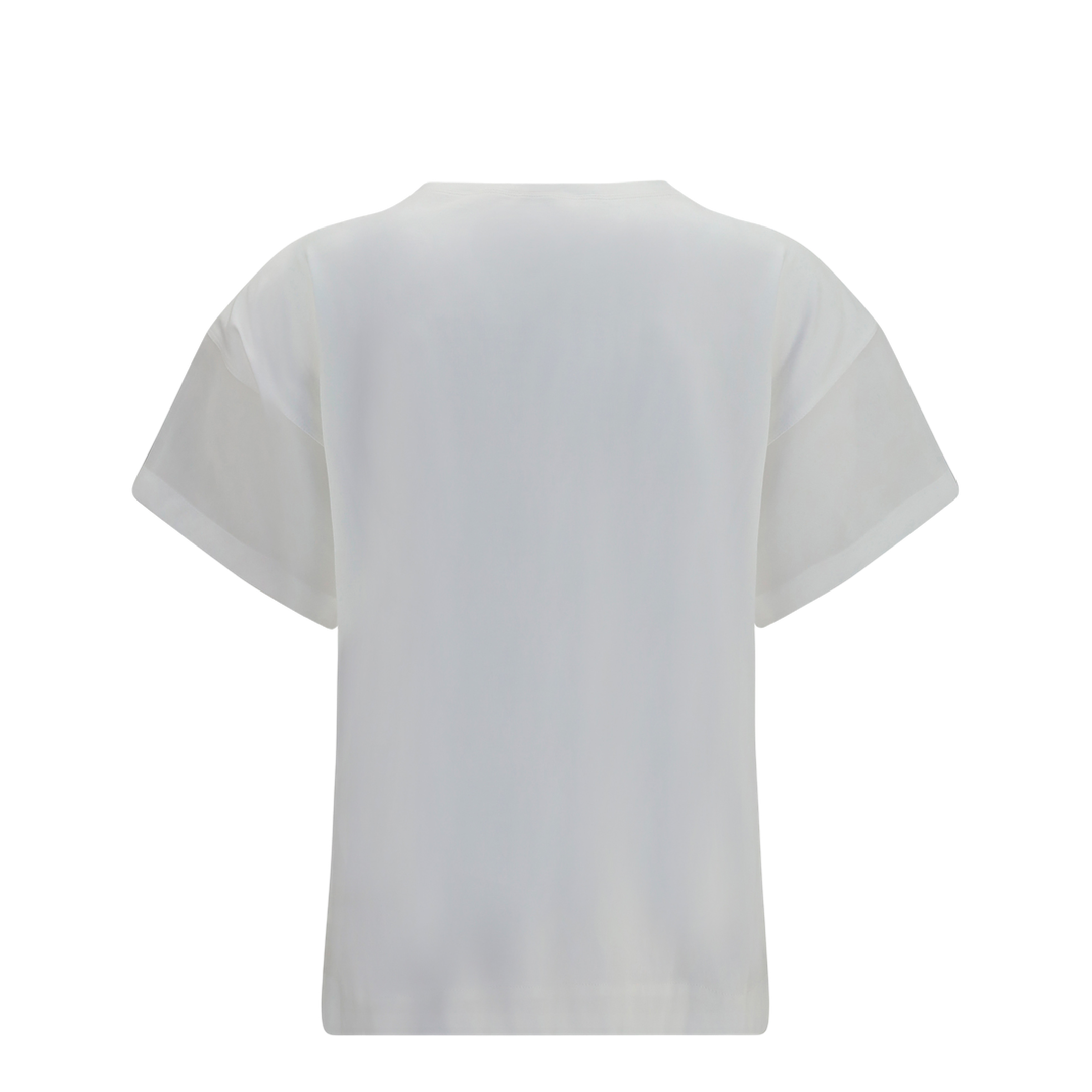 Cotton T-shirt with Sheer Sleeves and Side Panels - Image 2
