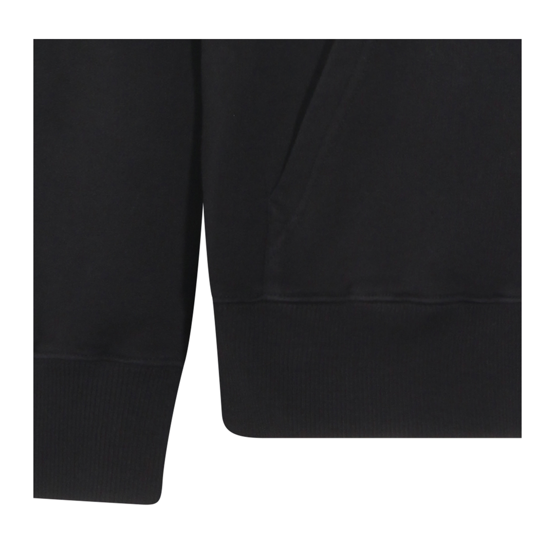 Black Front Pouch Pocket Adjustable Drawstring Hood Ribbed Cuffs Logo Patch Detailing - Image 7