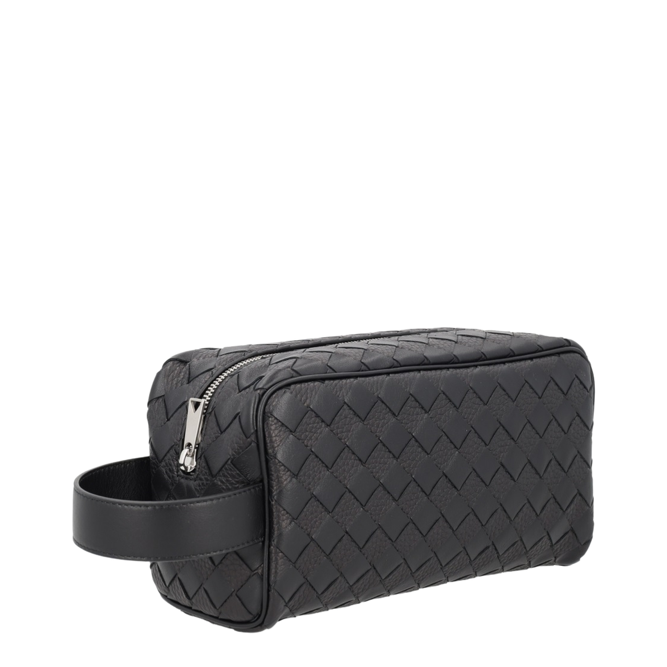 Intrecciato Leather Travel Pouch - Black - Image 3