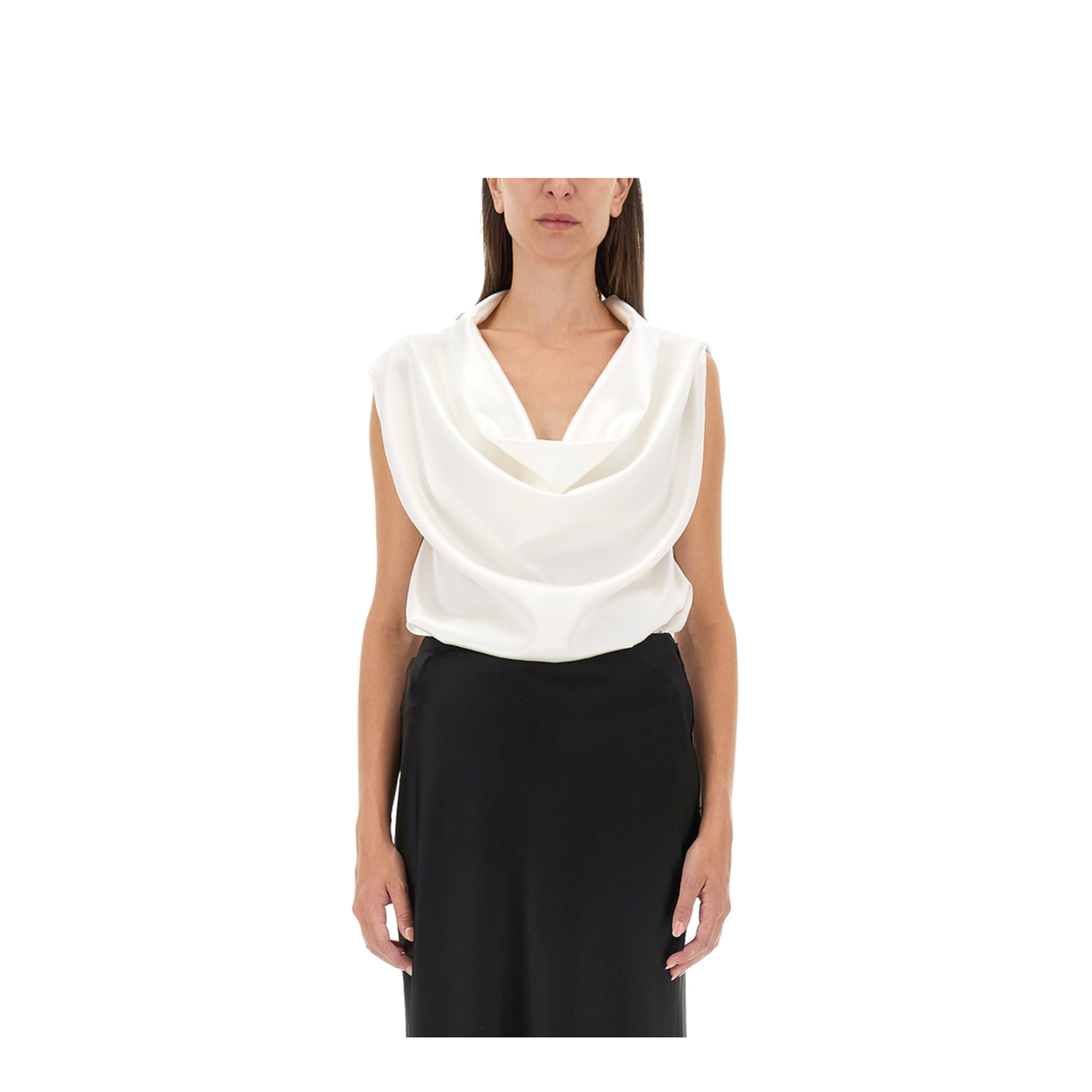 Blouses Dropped Collar White - Image 1