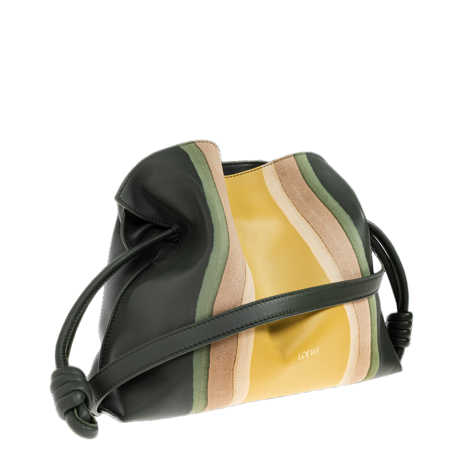 Flamenco Medium Leather Clutch Bag - Green - Image 4