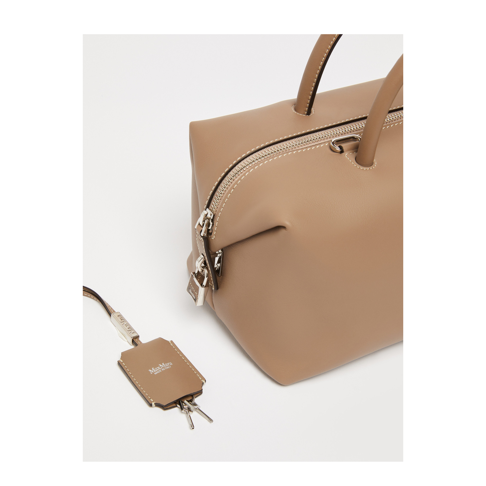 Medium Natural Leather Bowler Bag - Image 5