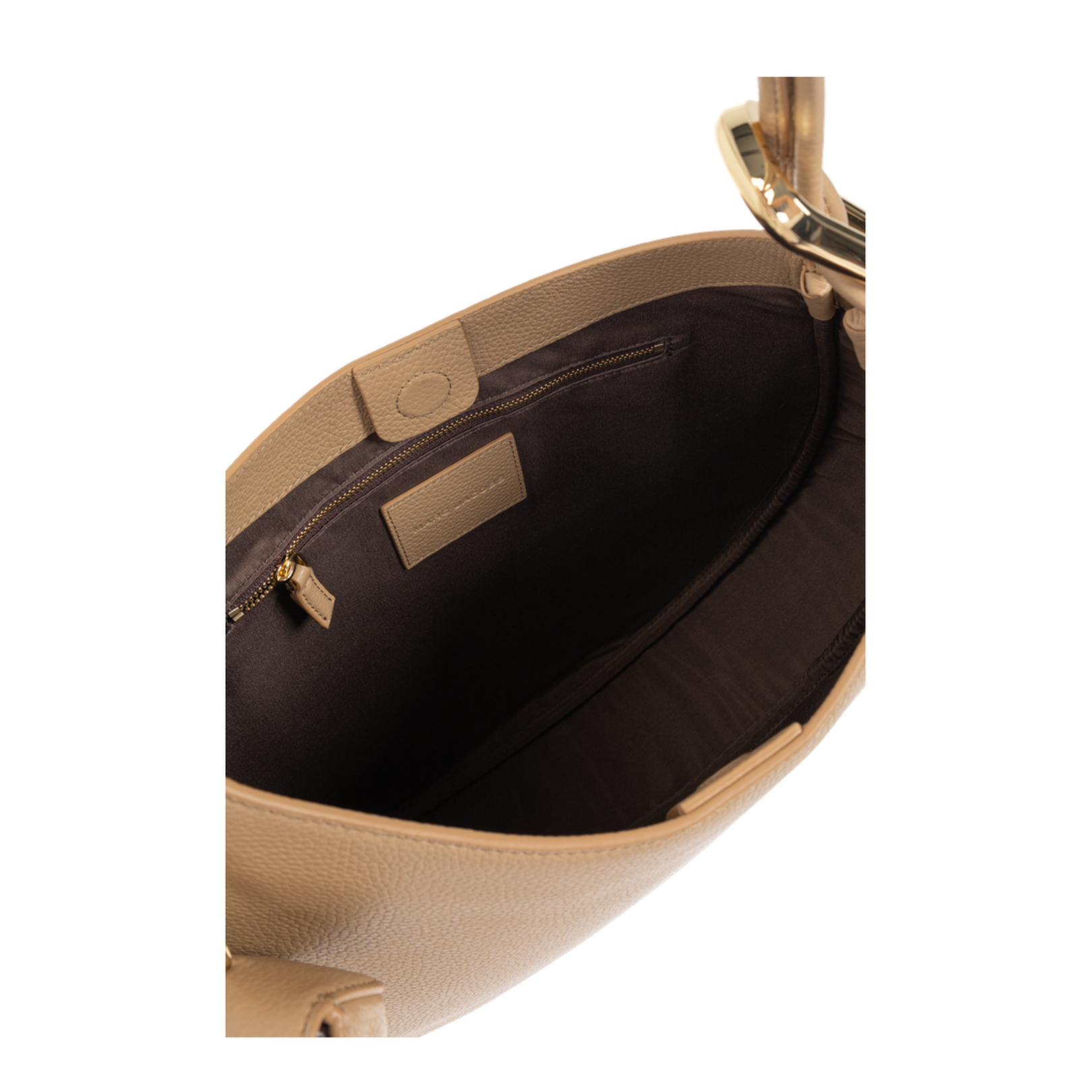 The Large Dual Hobo Bag Leather Beige - Image 5