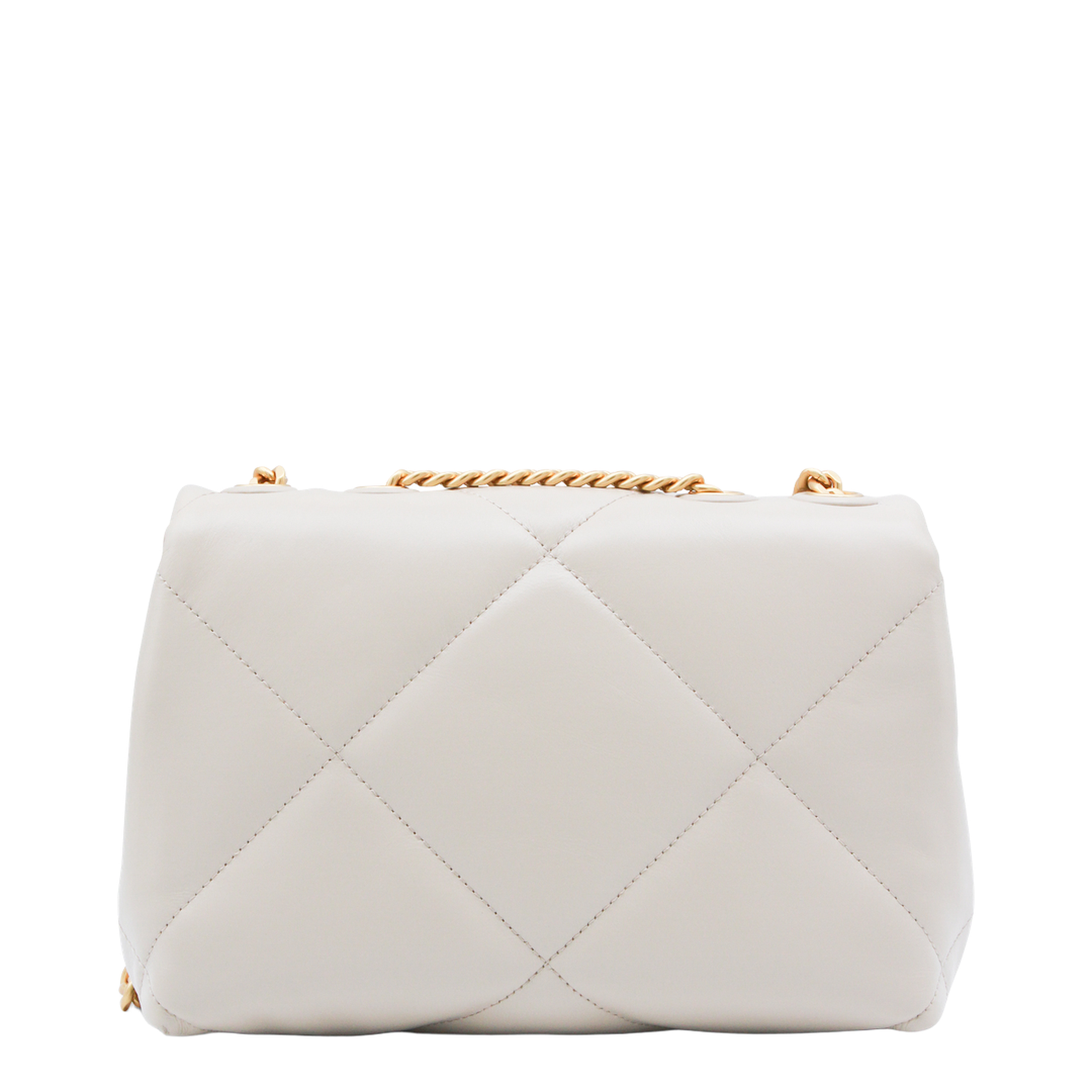 Kira Diamond Quilt Small Napa Leather Shoulder Bag - Light Stone - Image 5
