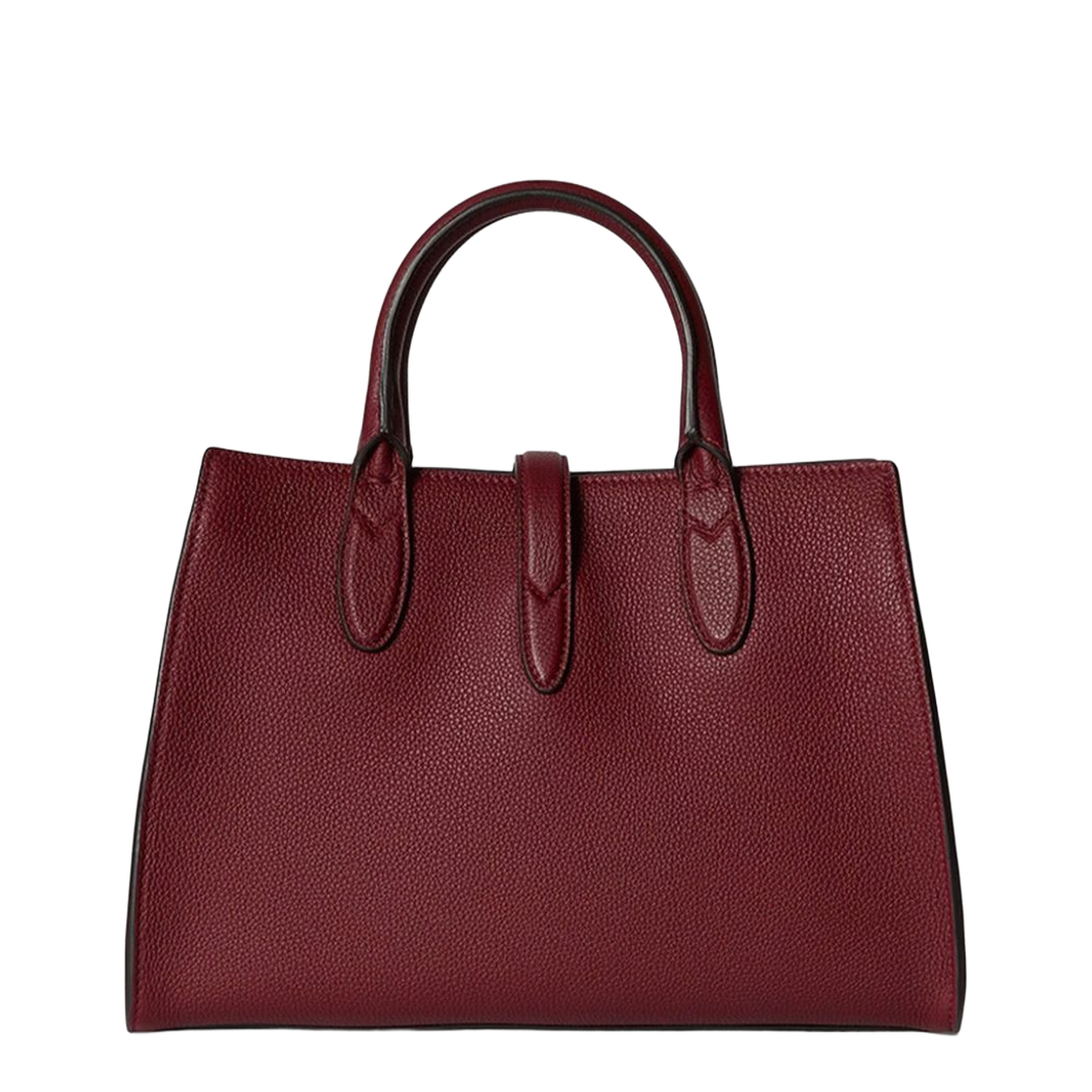 Softbit Medium Leather Top Handle Bag - Burgundy - Image 3