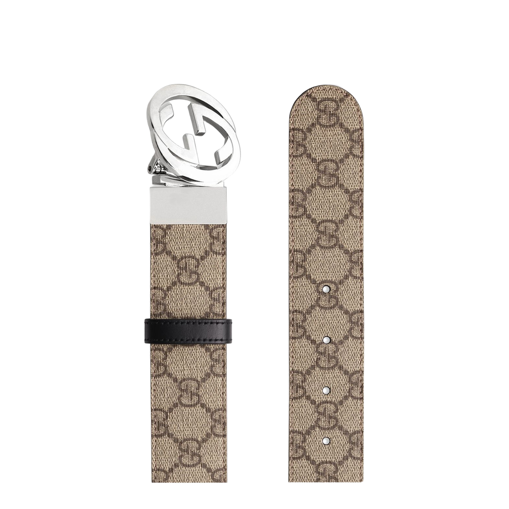 GG Supreme Black Leather Reversible Belt - Image 4