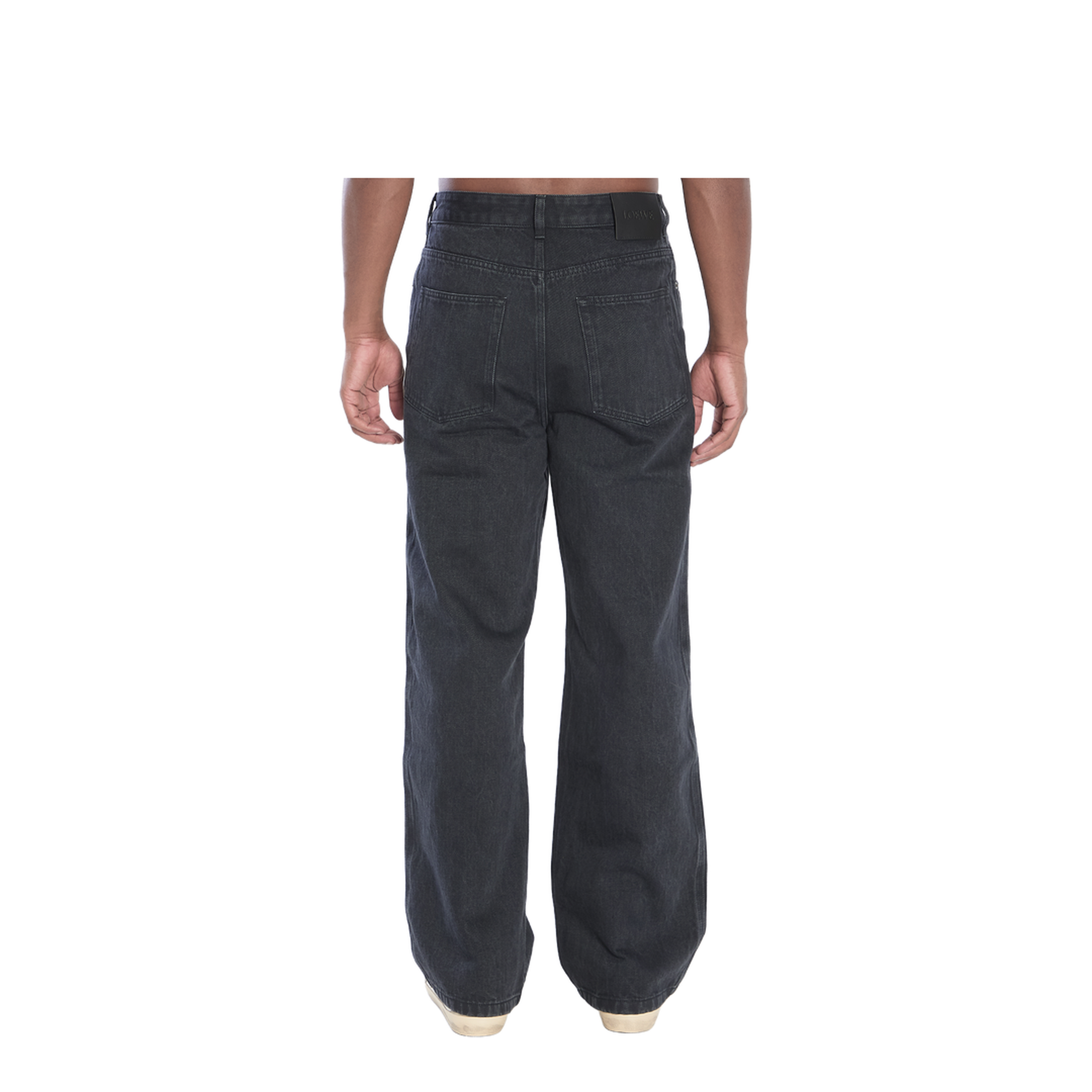 Anagram Baggy Jeans in Denim Black - Image 4
