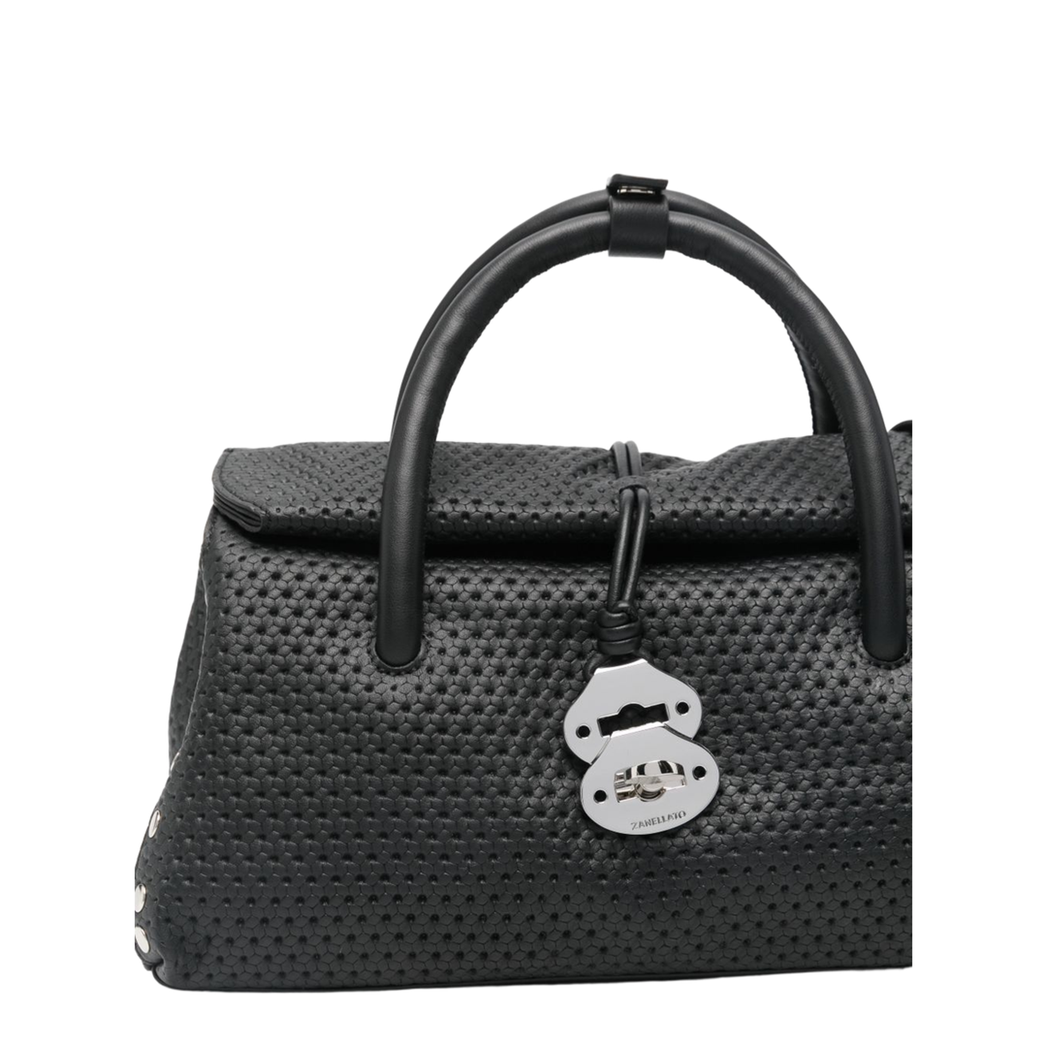 Centaur Line Small Calf Leather Top Handle Bag - Black Nero - Image 4
