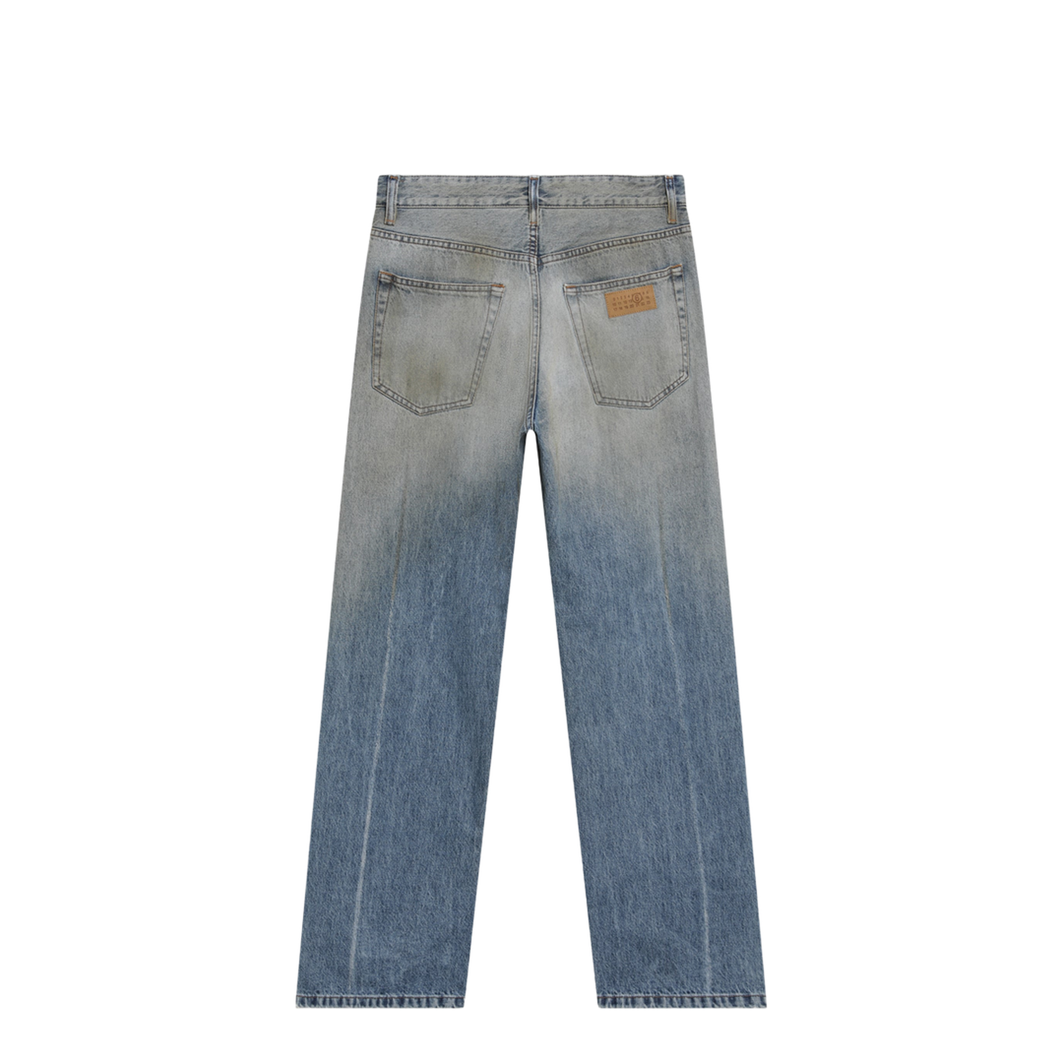Straight-Leg Trompe-L'Œil Cotton Jeans In Medium Blue - Image 2