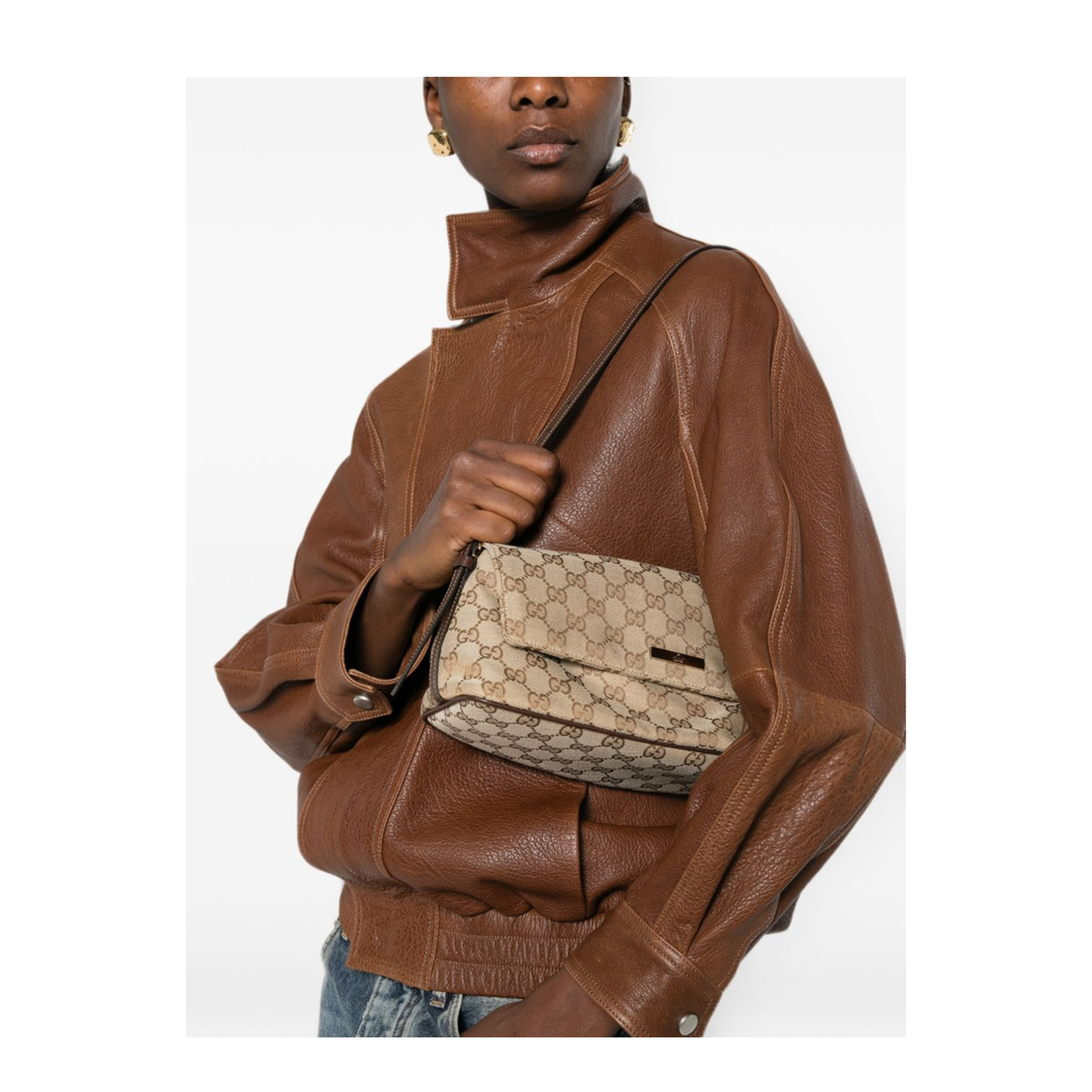 Madison Medium Canvas Shoulder Bag - Sand/Brown - Image 4