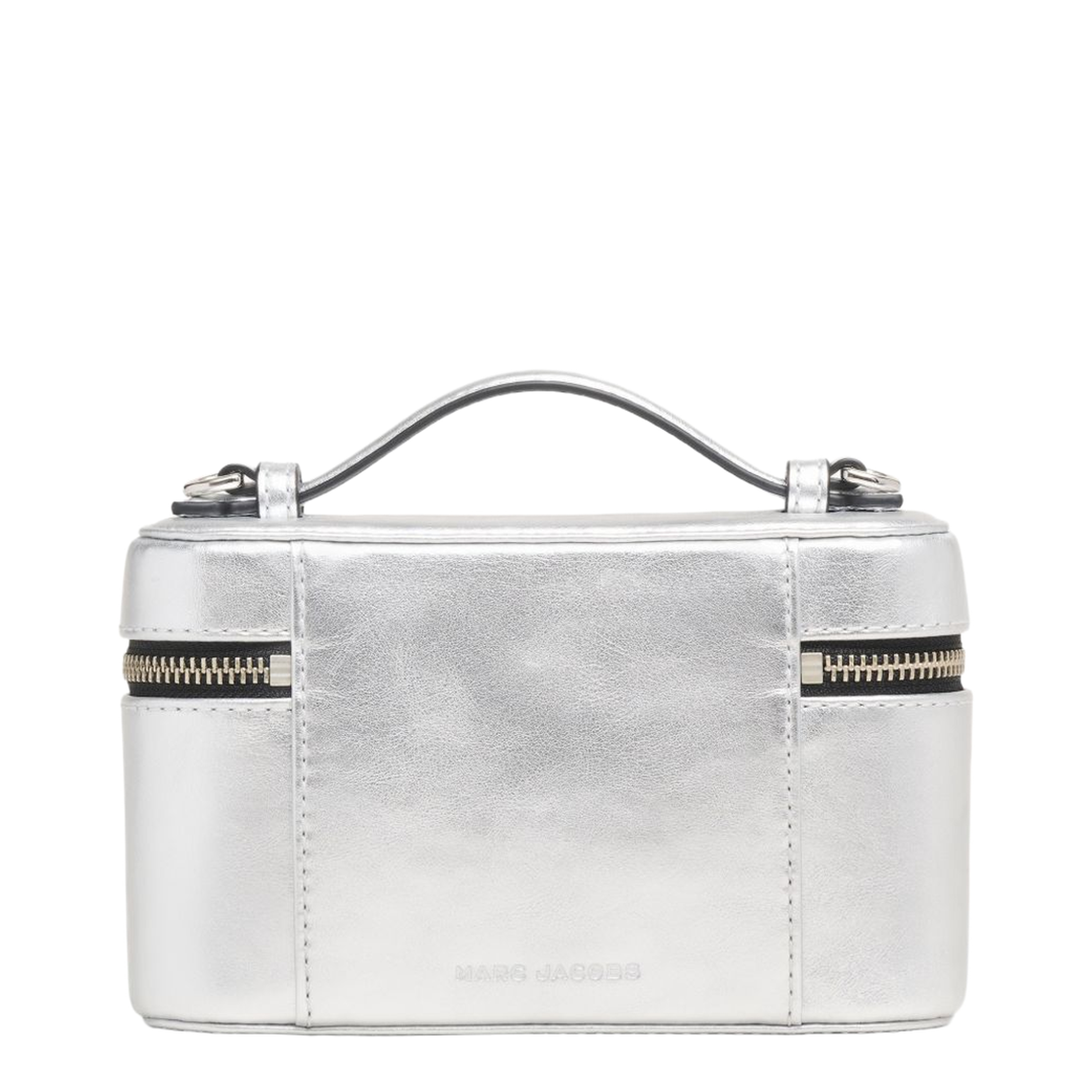 Scene Smooth Metallic Leather Vanity Bag - Silver - Image 6