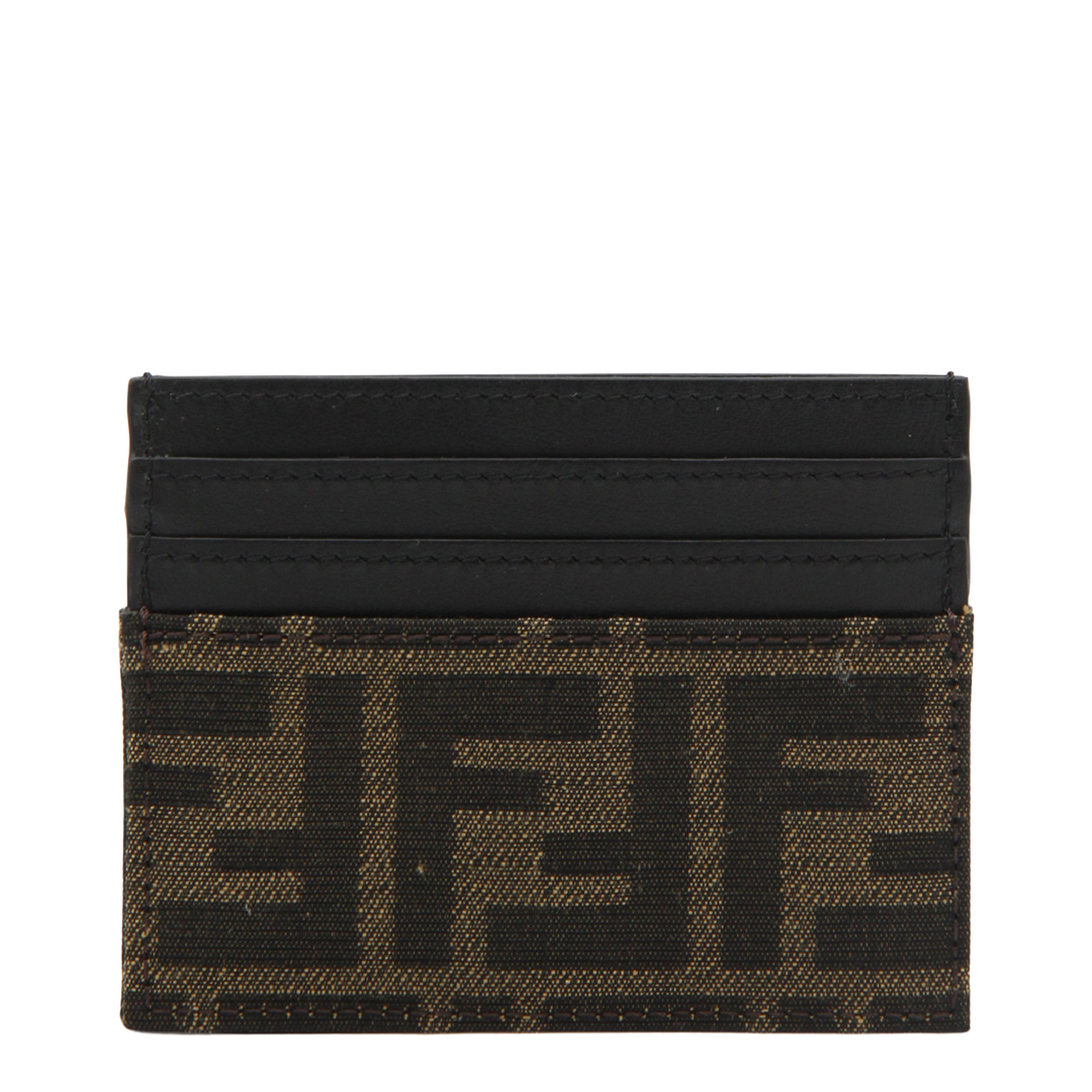 FF Jacquard Card Holder Leather Brown - Image 4