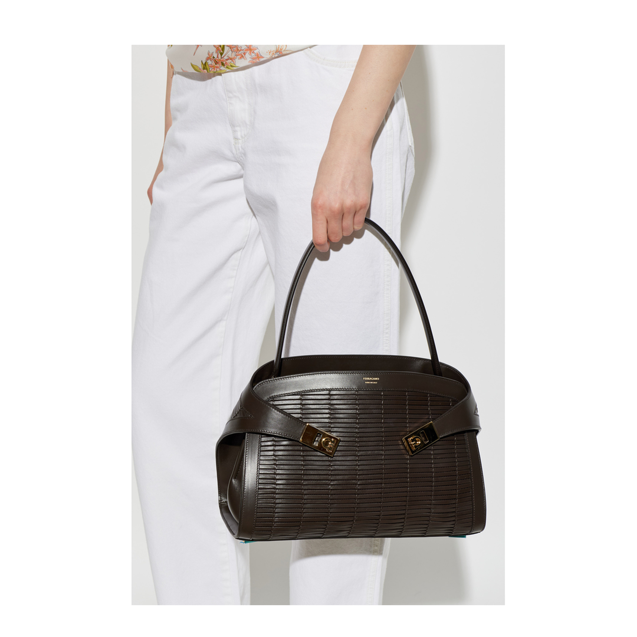 Hug Soft Medium Calfskin Tote Bag - Moro (Dark Brown) - Image 4