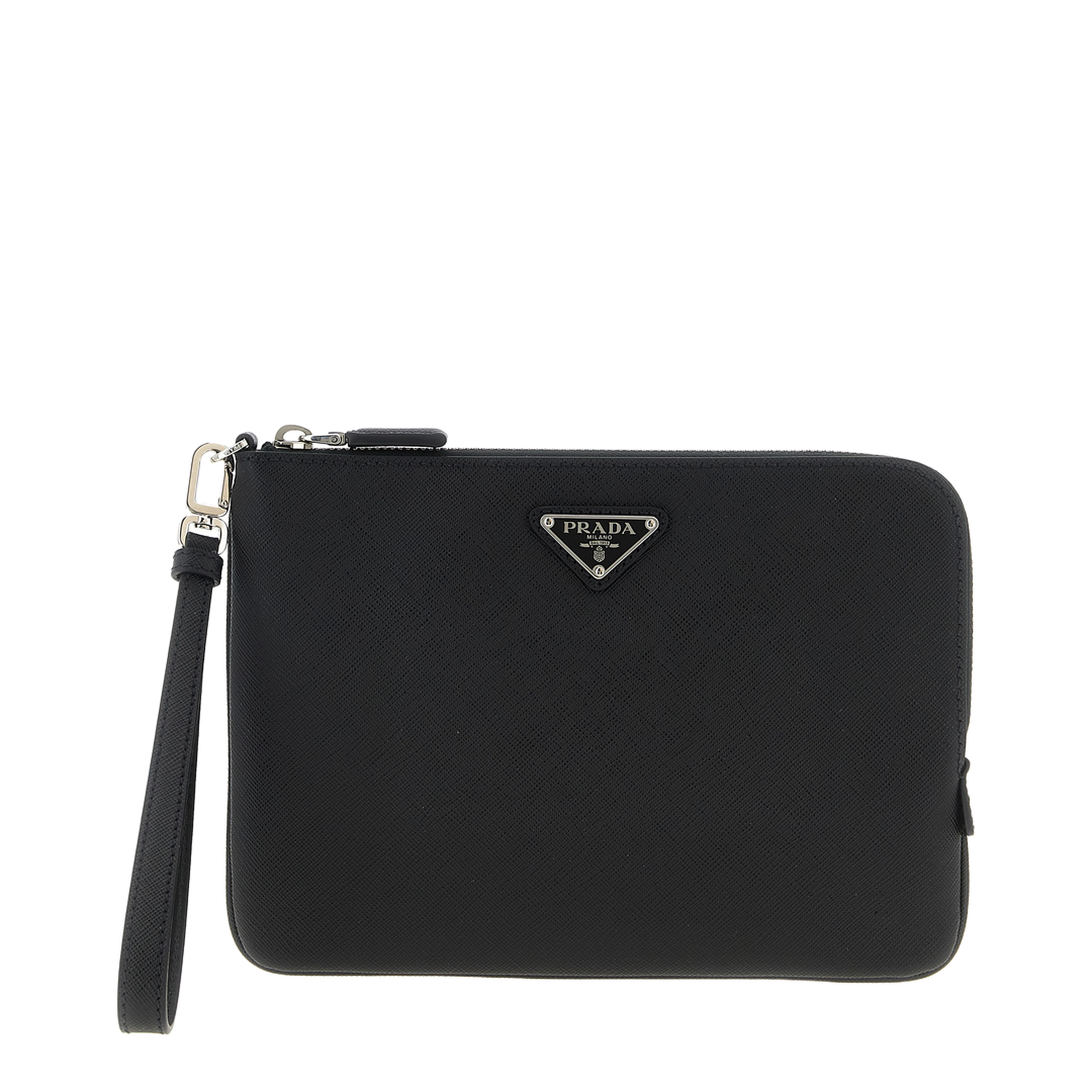 Small Saffiano Leather Pouch - Black - Image 1