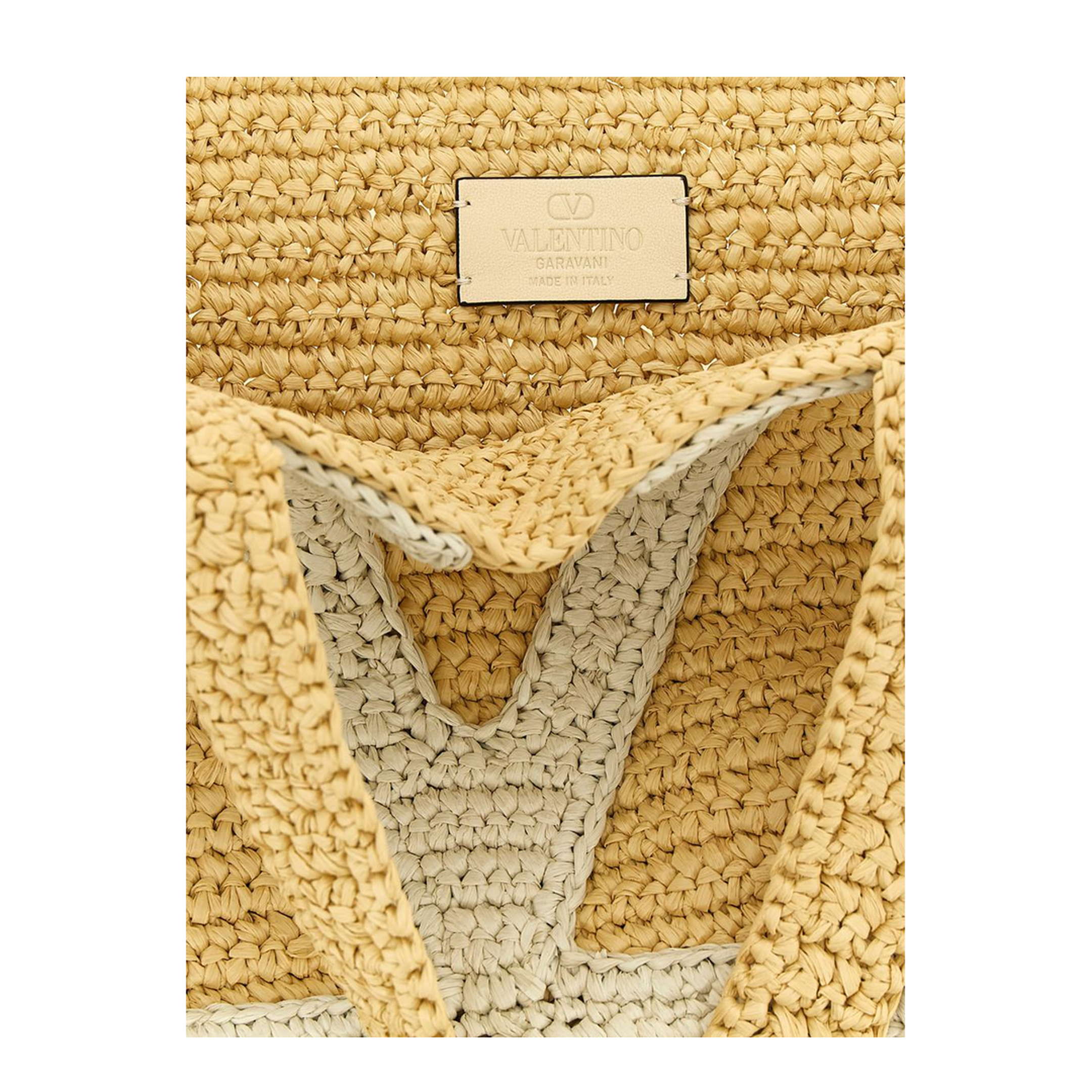 Viva Superstar Medium Crochet Raffia Shopping Bag - Natural/Butter - Image 4