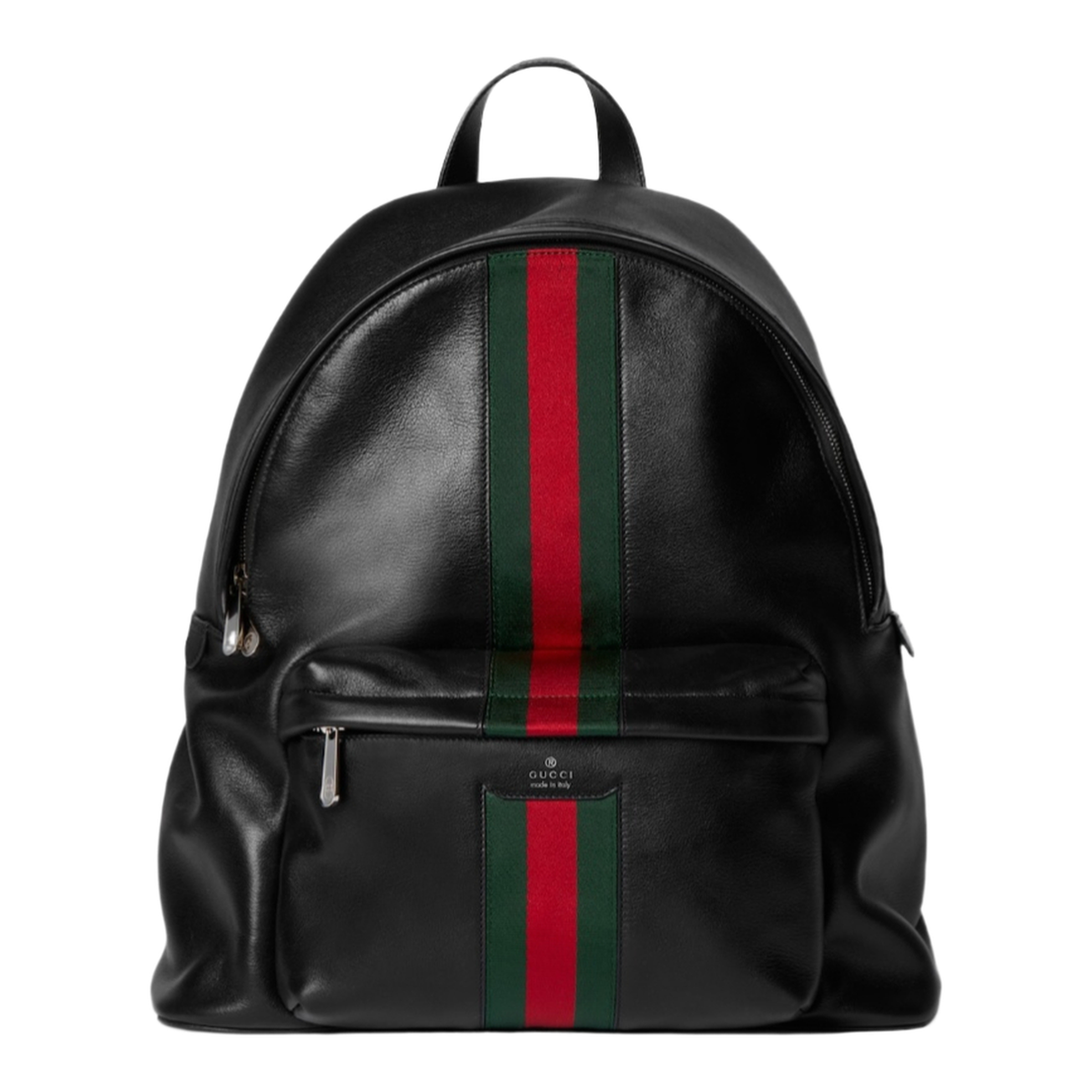 Web Trademark Large Calfskin Backpack - Black - Image 1