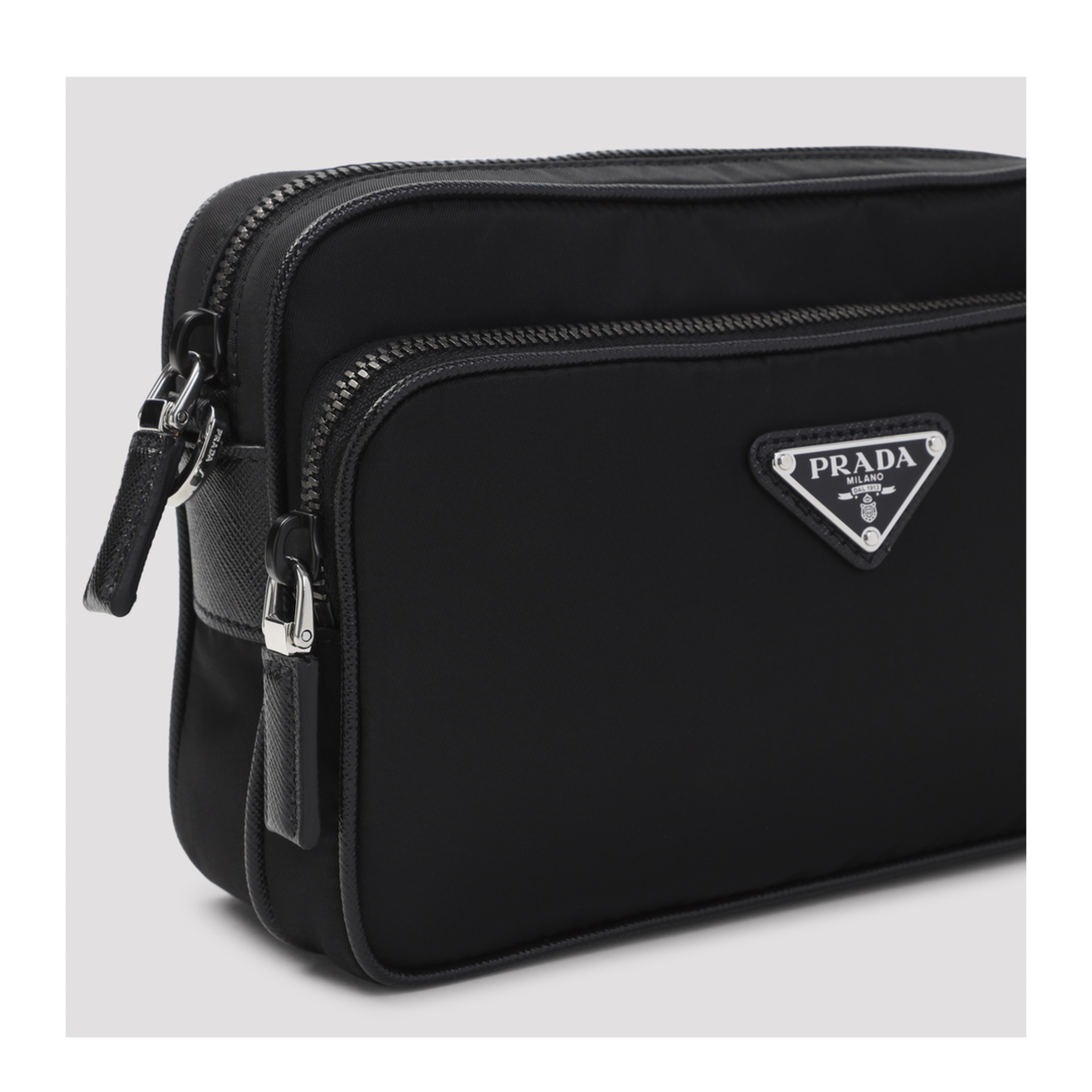 Re-Nylon and Saffiano Leather Messenger Bag - Nero - Image 5