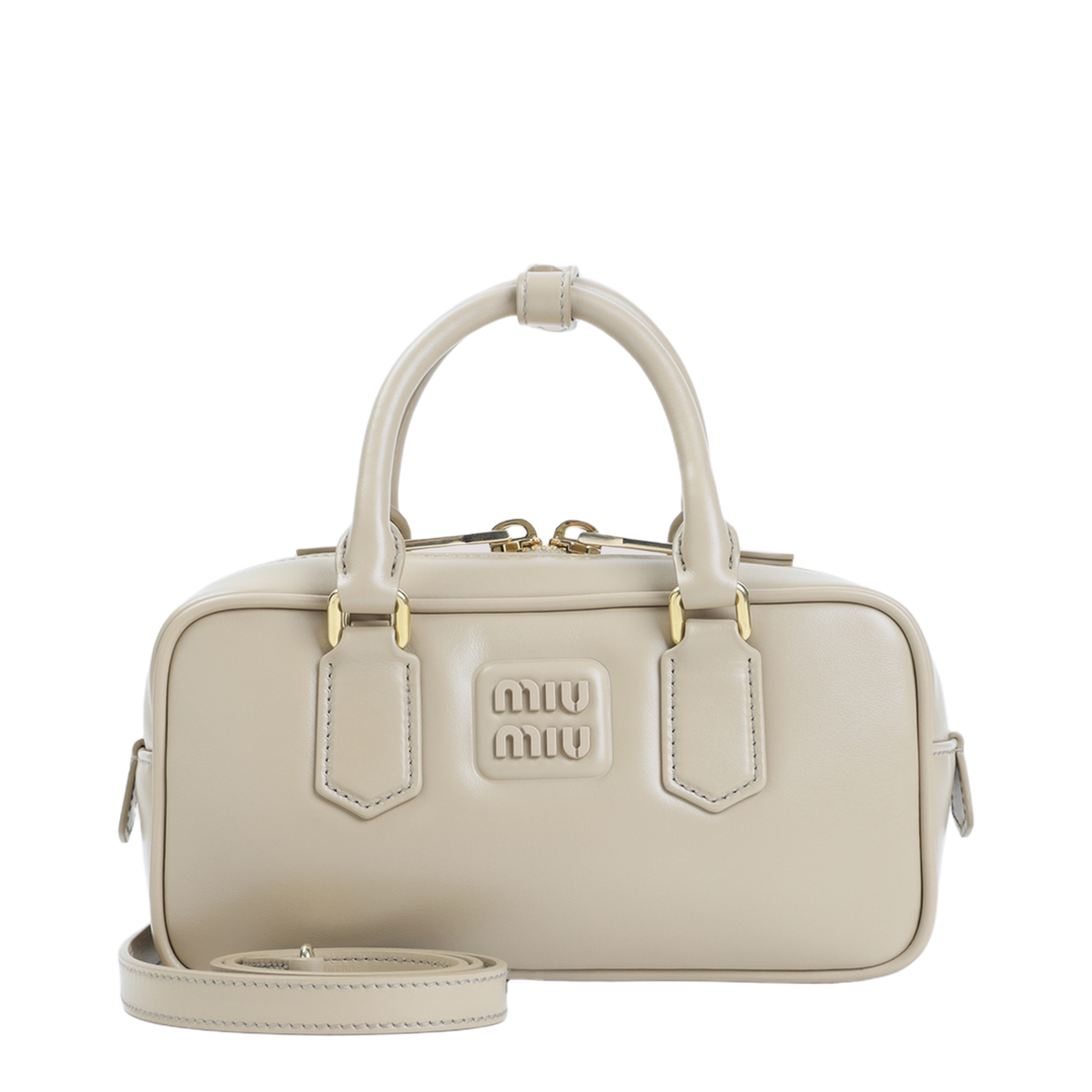 Arcadie Leather Top-Handle Bag - Sand Beige - Image 3