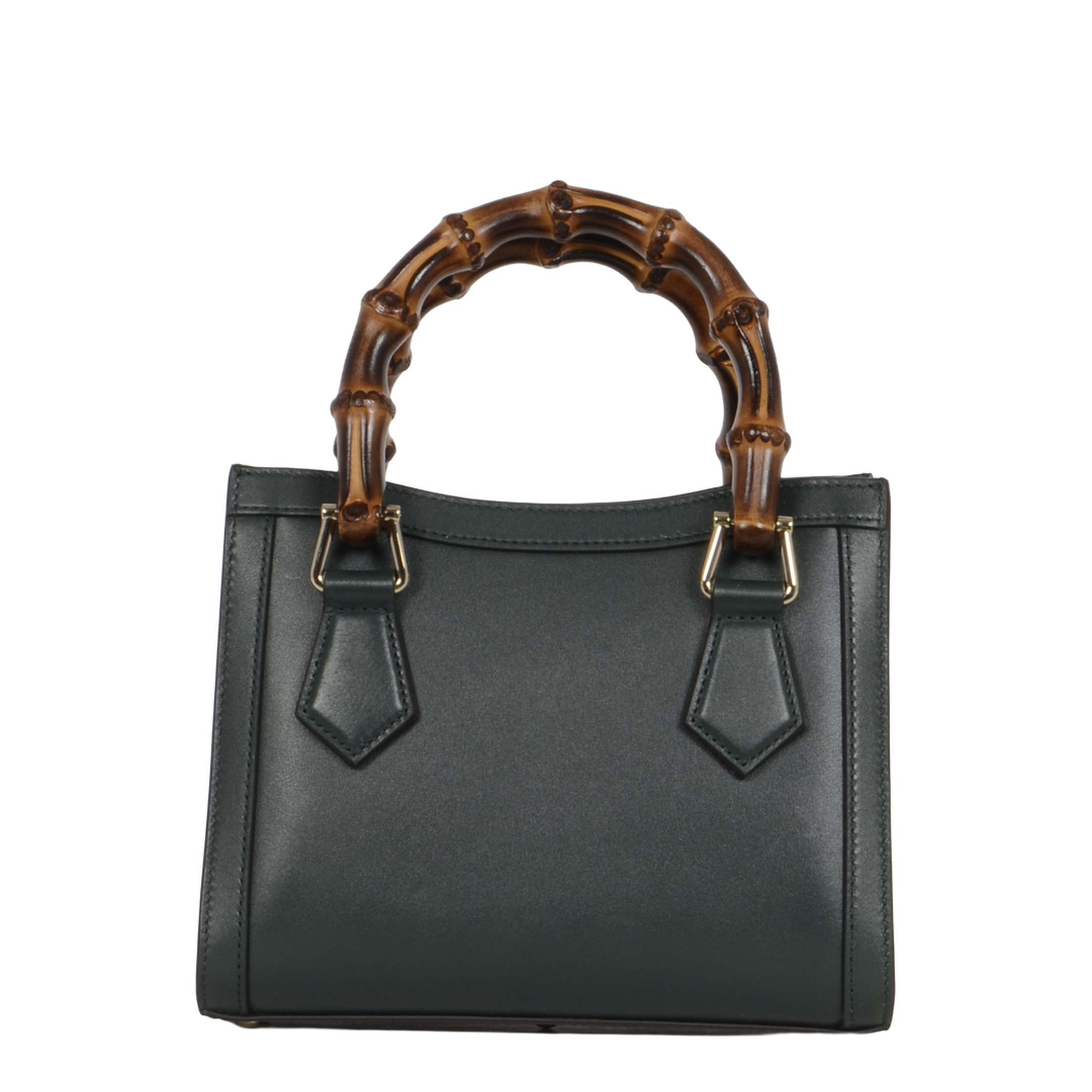 Diana Small Tote Bag in Green Leather - Image 5