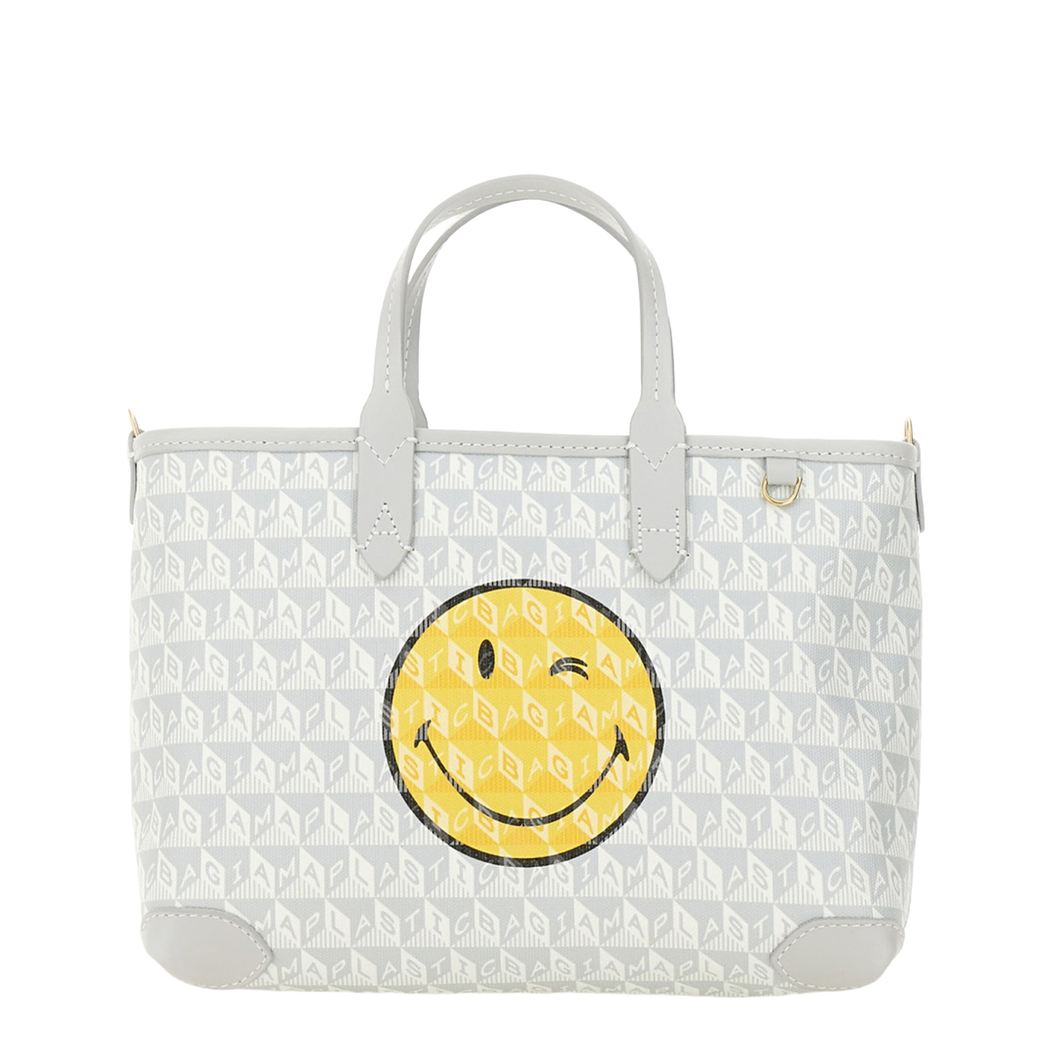 I Am A Plastic Bag XS Wink Zipped Cross-body Tote - Frost - Image 1