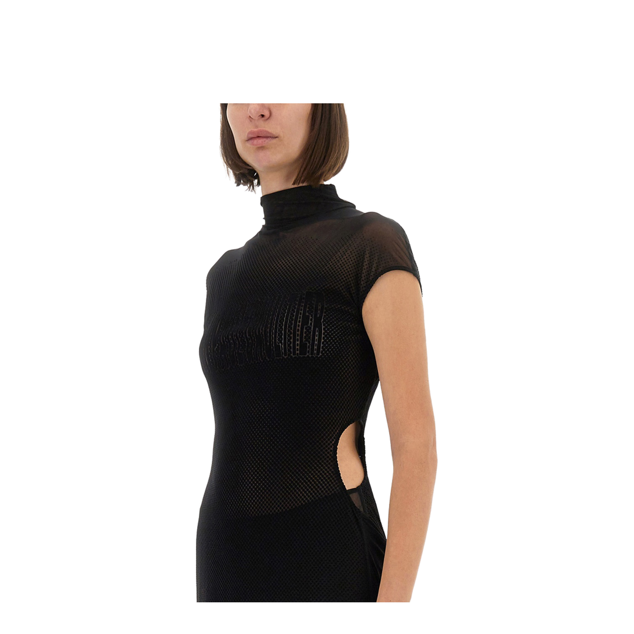 Mesh Dress with Flocked Logo - Image 4