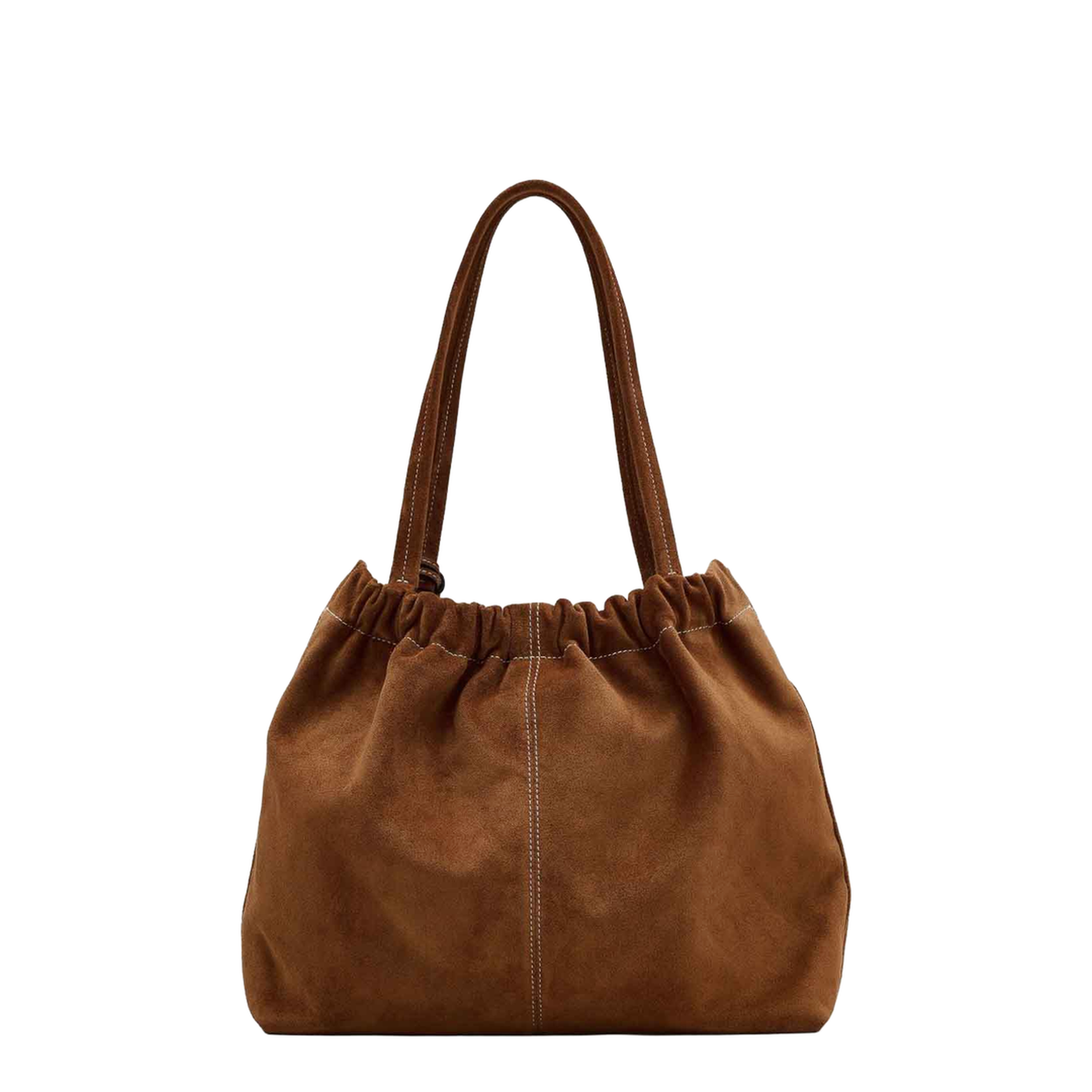 The Suede Cristina Tote - Copper Brown - Image 4