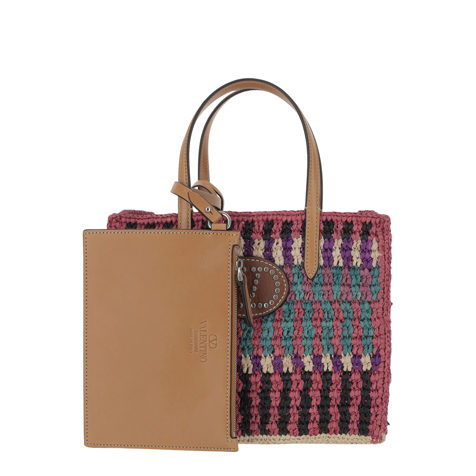 Multicolor Crochet VLogo Handbag - Image 5