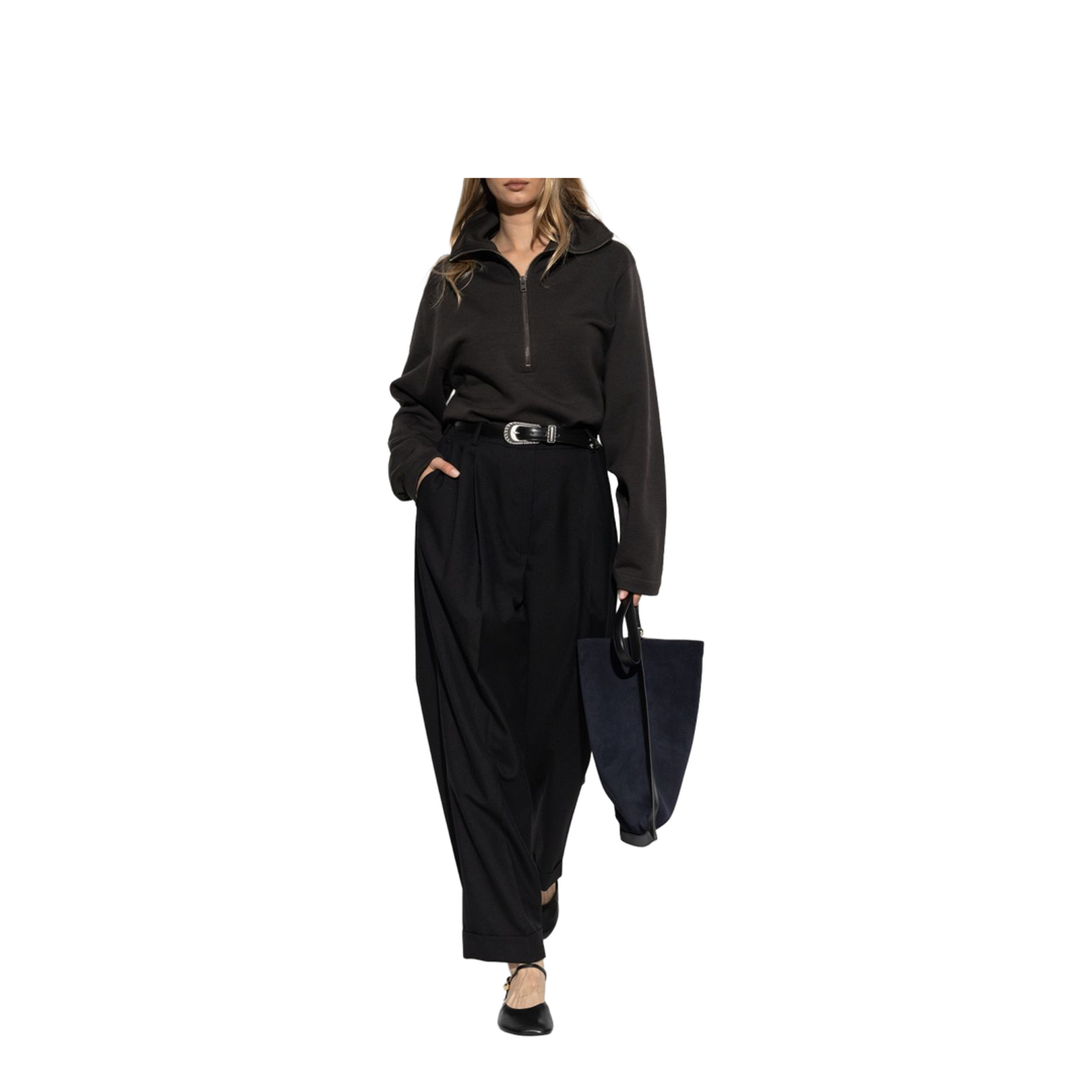 Cotton Blend Half-Zip Sweater - Image 5